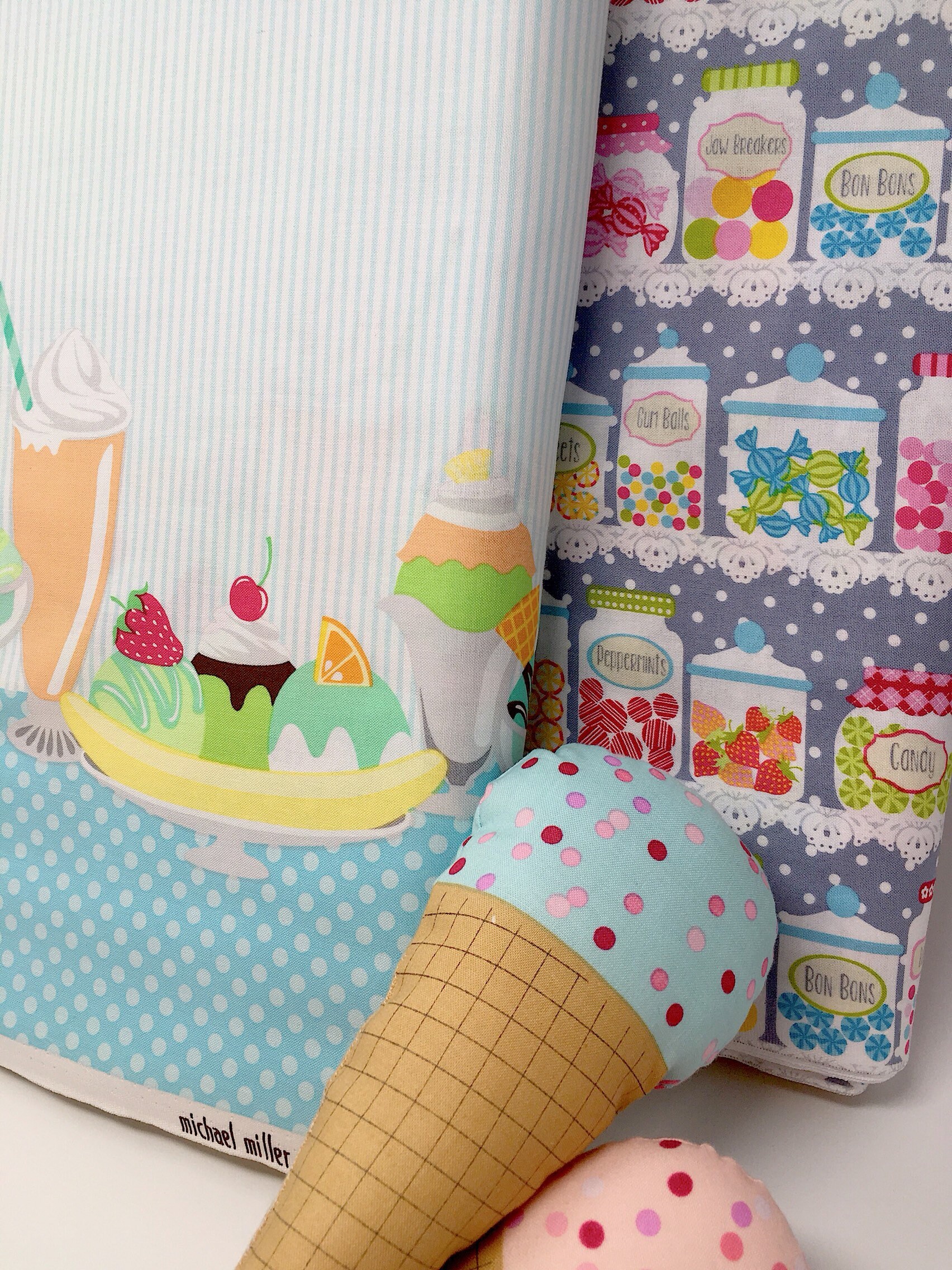 Michael miller border print fabric Kids Ice cream fabric Ice cream