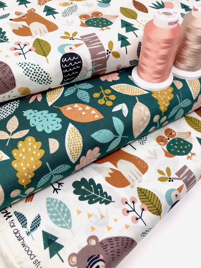 Woodland Cotton Fabric Dashwood Harvestwood Fabric Printed Fabric