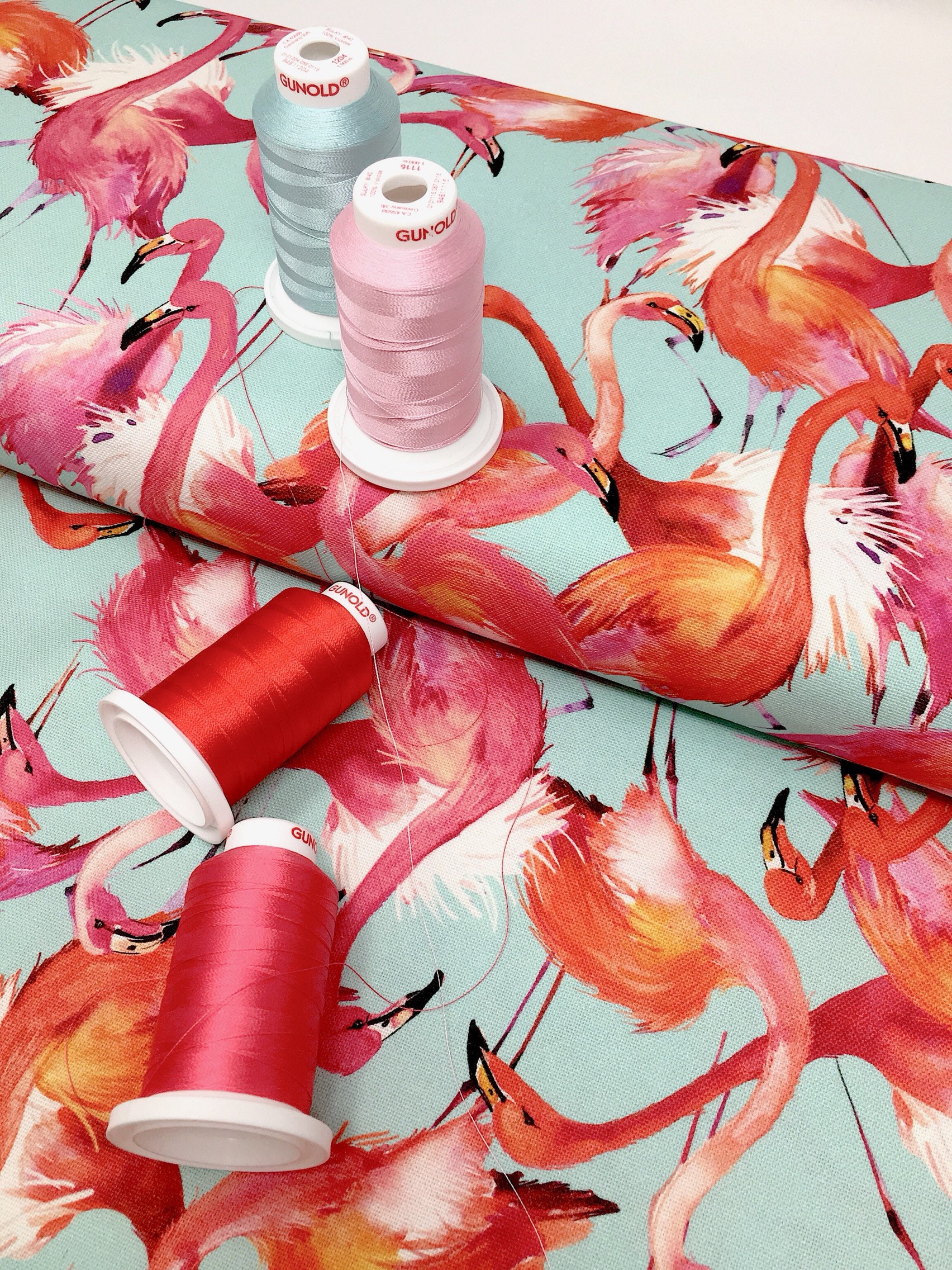 Flamingo upholstery fabric by the metre - Pink flamingo heavy weight