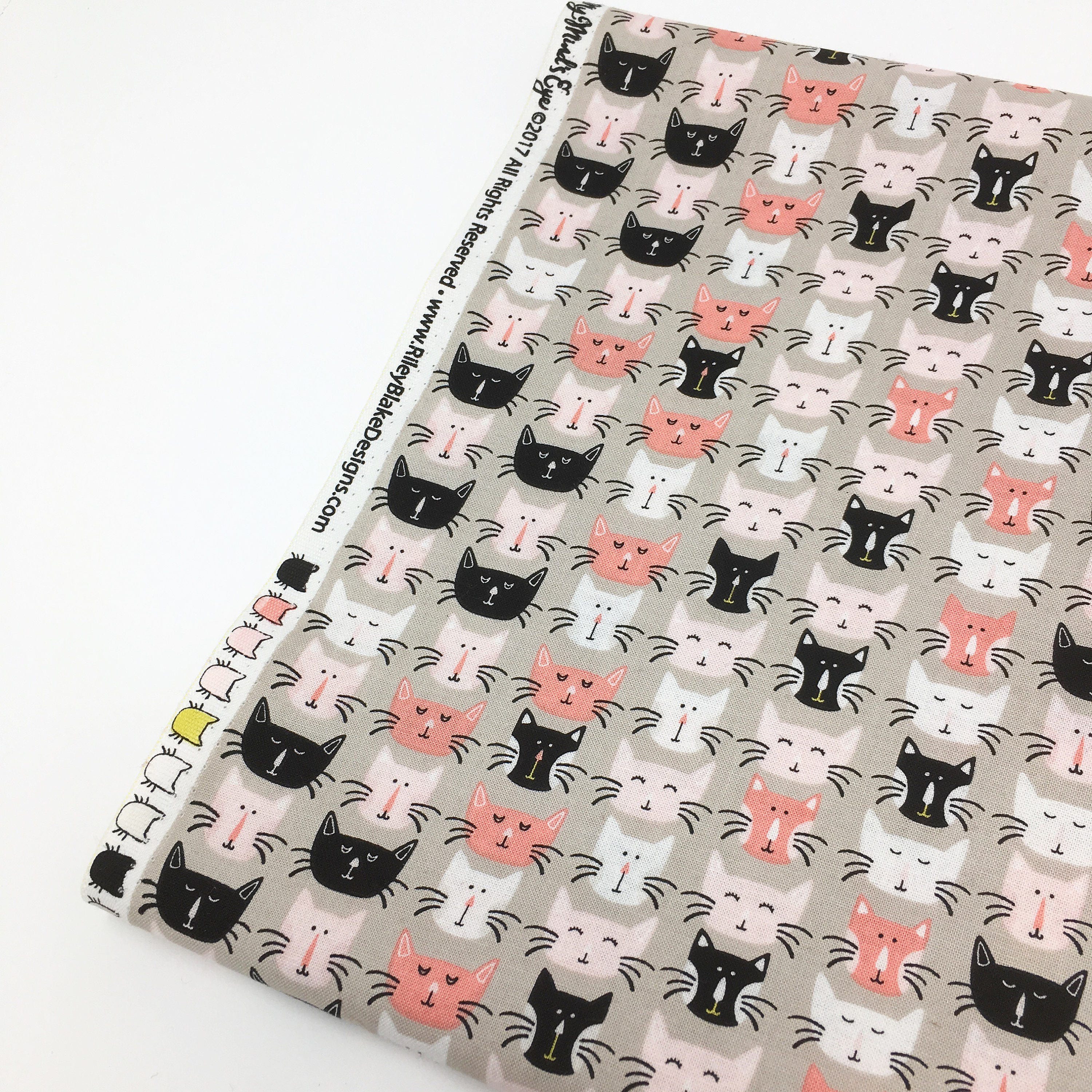 Riley Blake Meow Cat Print fabric by the metre Cat print quilting
