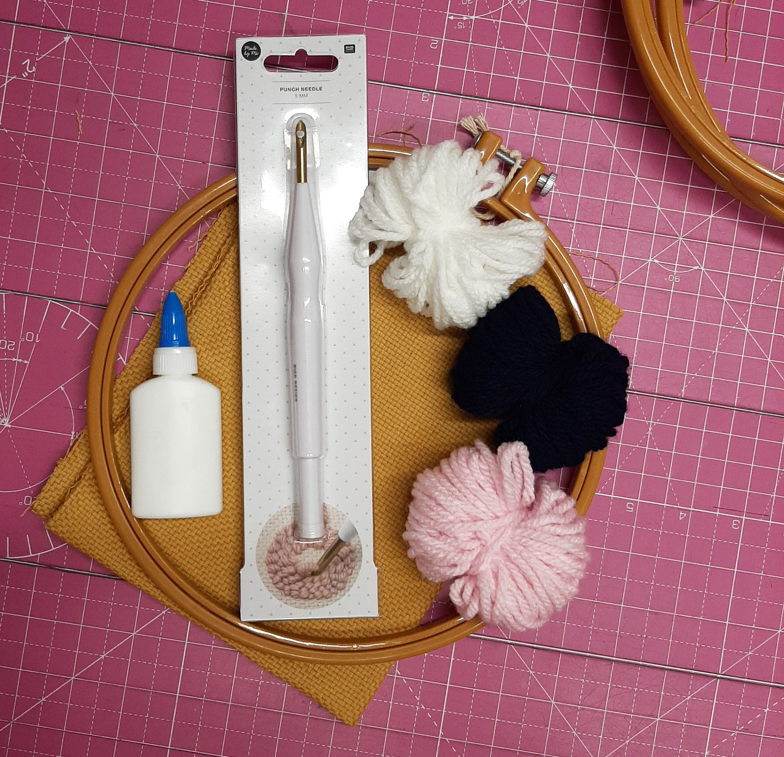 LIMITED EDITION Punch needle starter kit, Punch needle tool fabric and