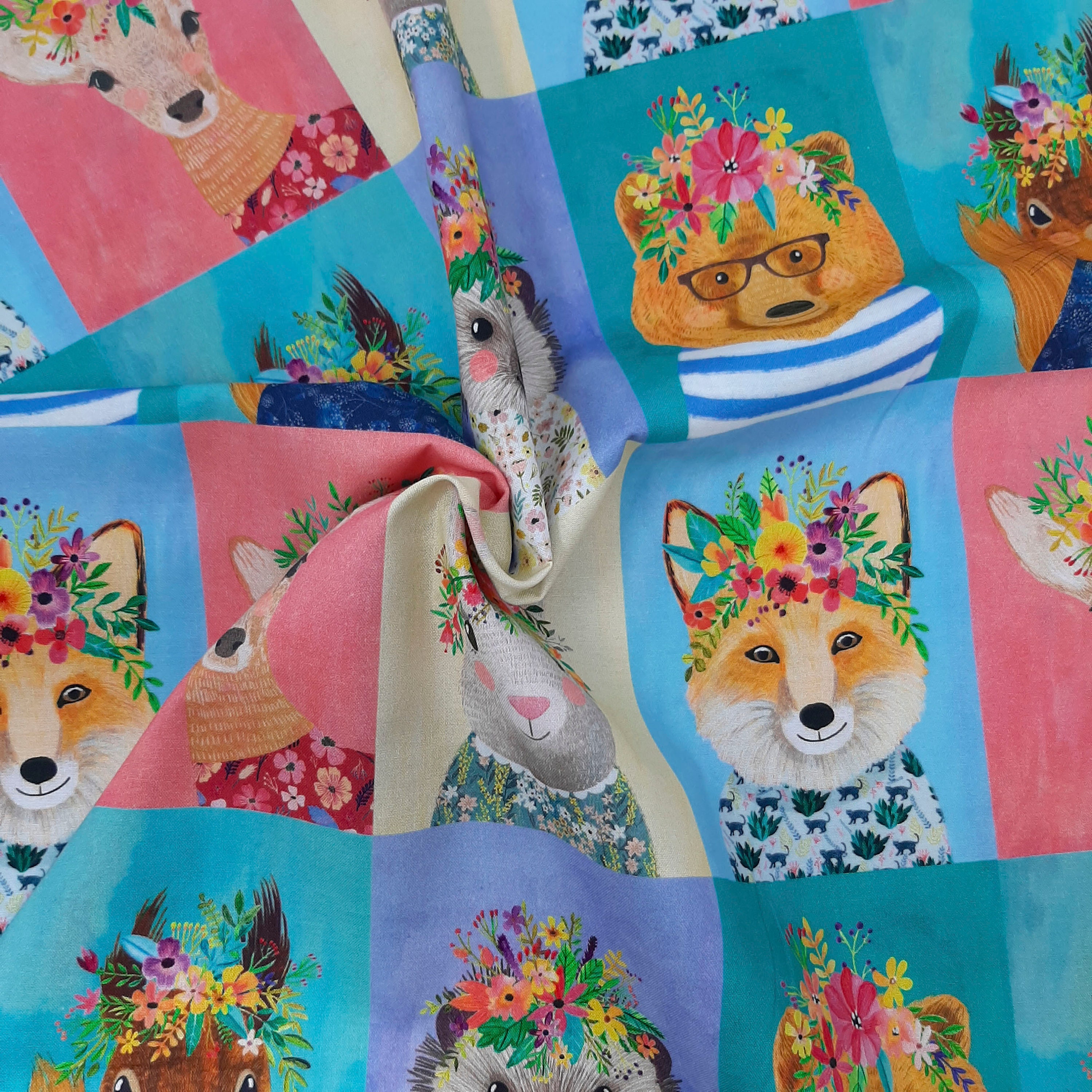 Forest friends by Blend fabrics woodland animal forest print fabric