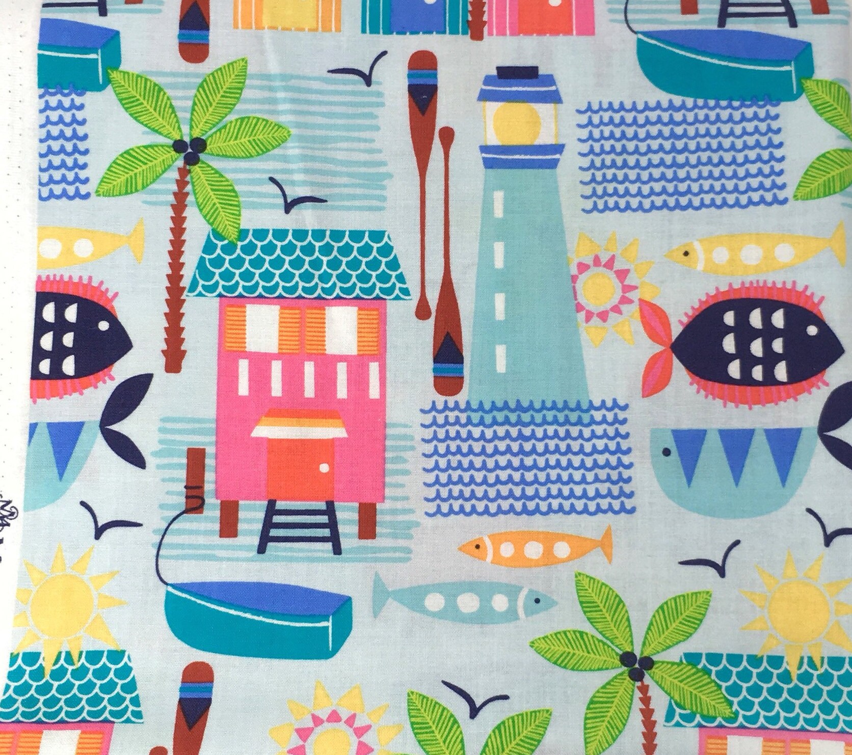 Seaside fabric woven cotton fabric fat quarter fabric uk