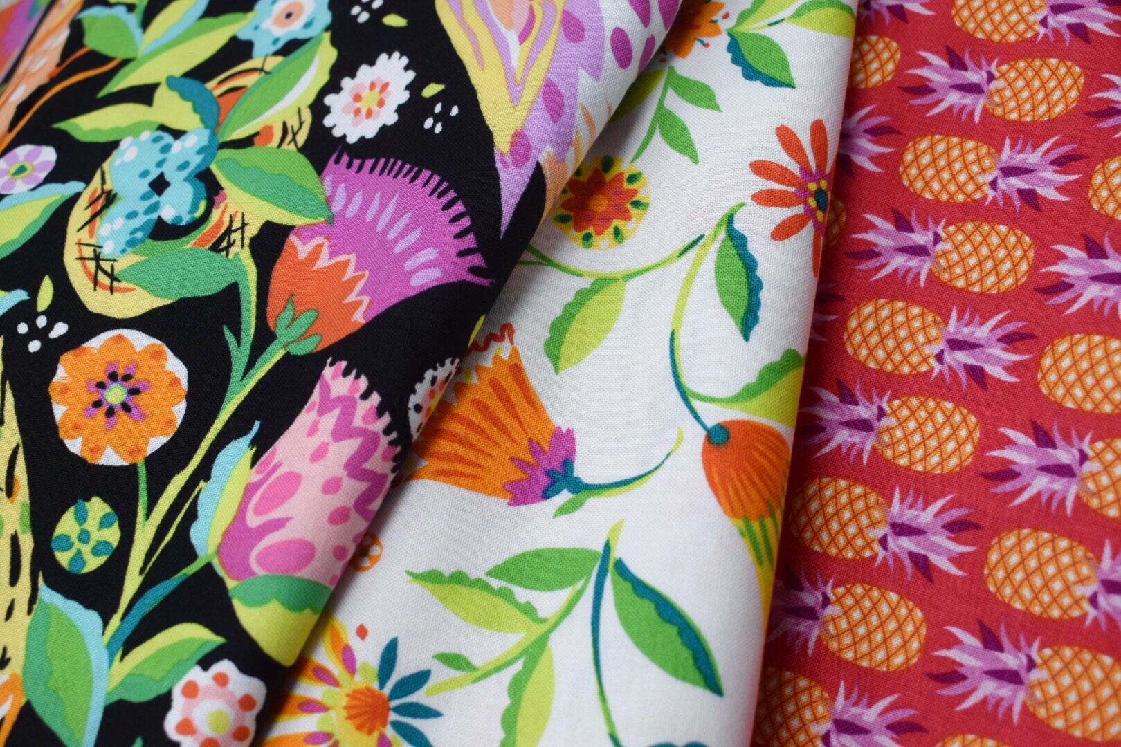 FREE SHIPPING, Michael Miller fabric, bird print, folk birds cotton