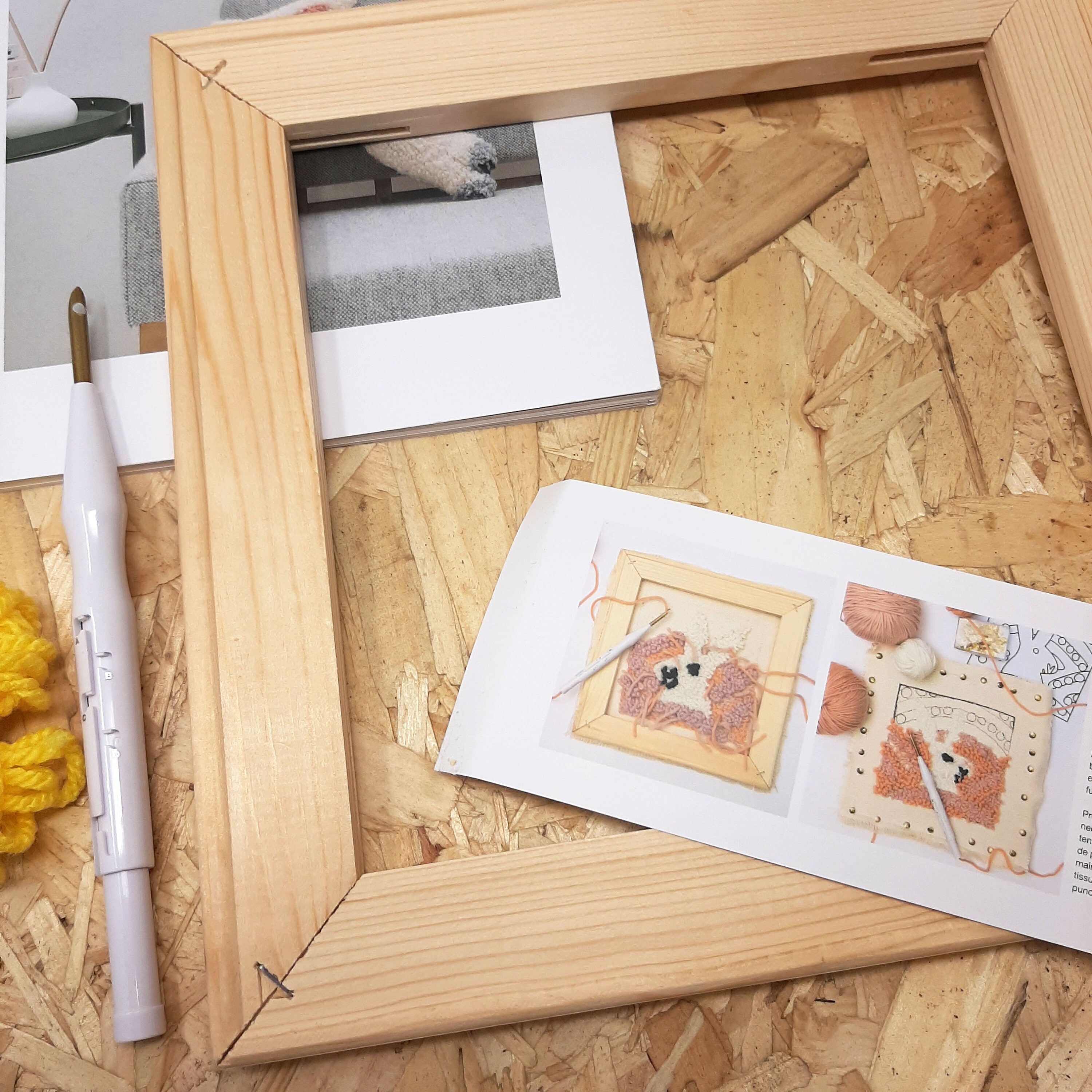 Wooden Punch needle frame, Punch needle gripper frame, Hand embroidery