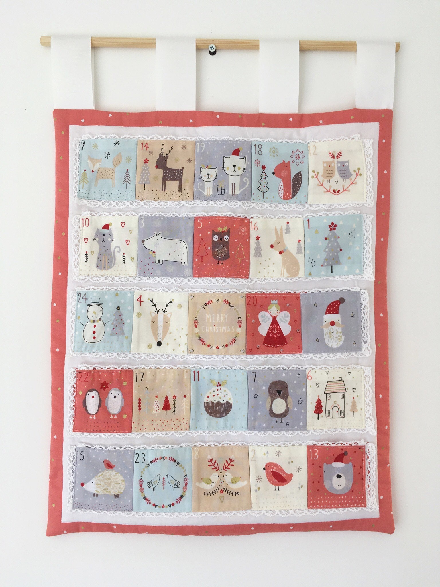 FREE SHIPPING FABRIC Advent Calendar Advent Panel Christmas Craft 