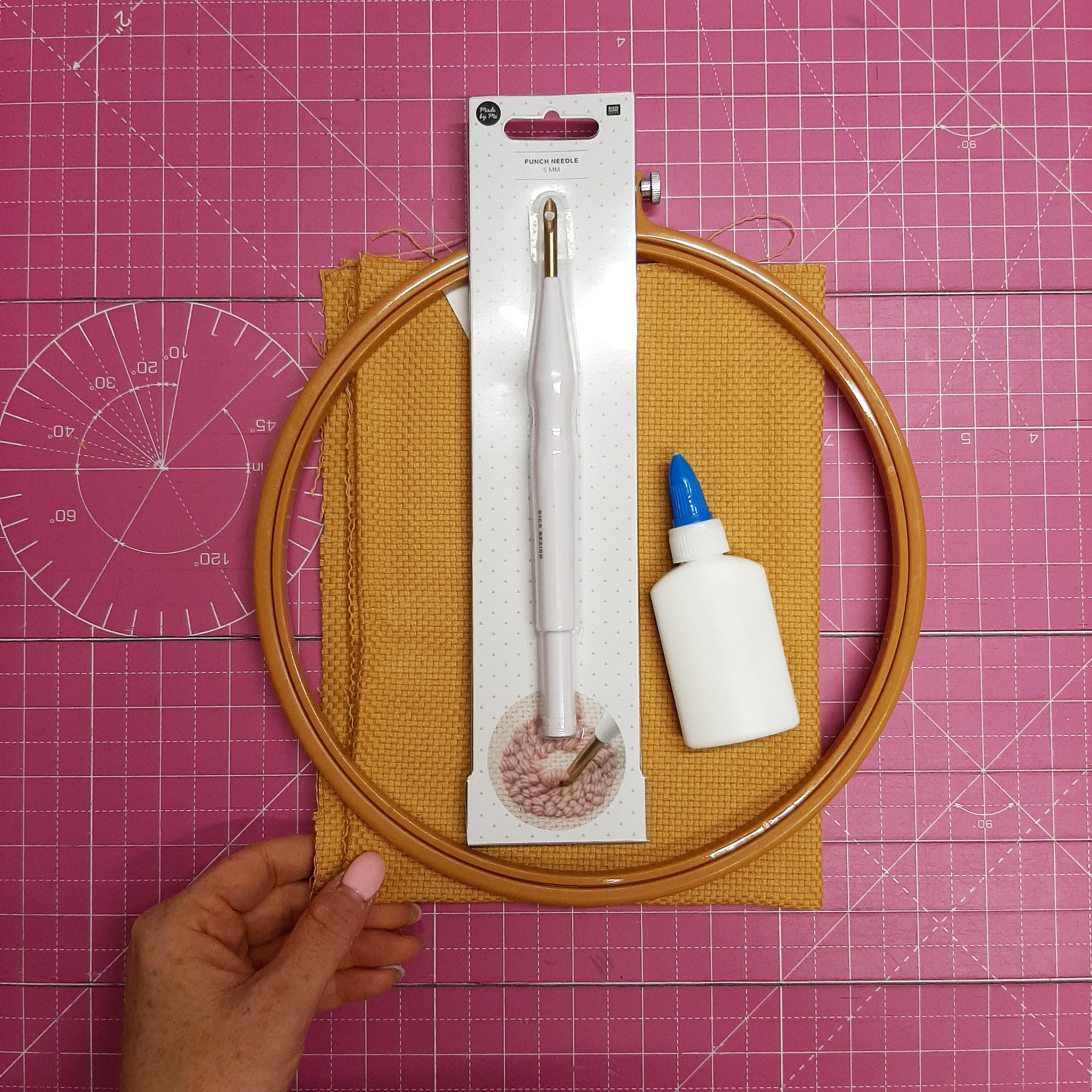 LIMITED EDITION Punch needle starter kit, Punch needle tool fabric and