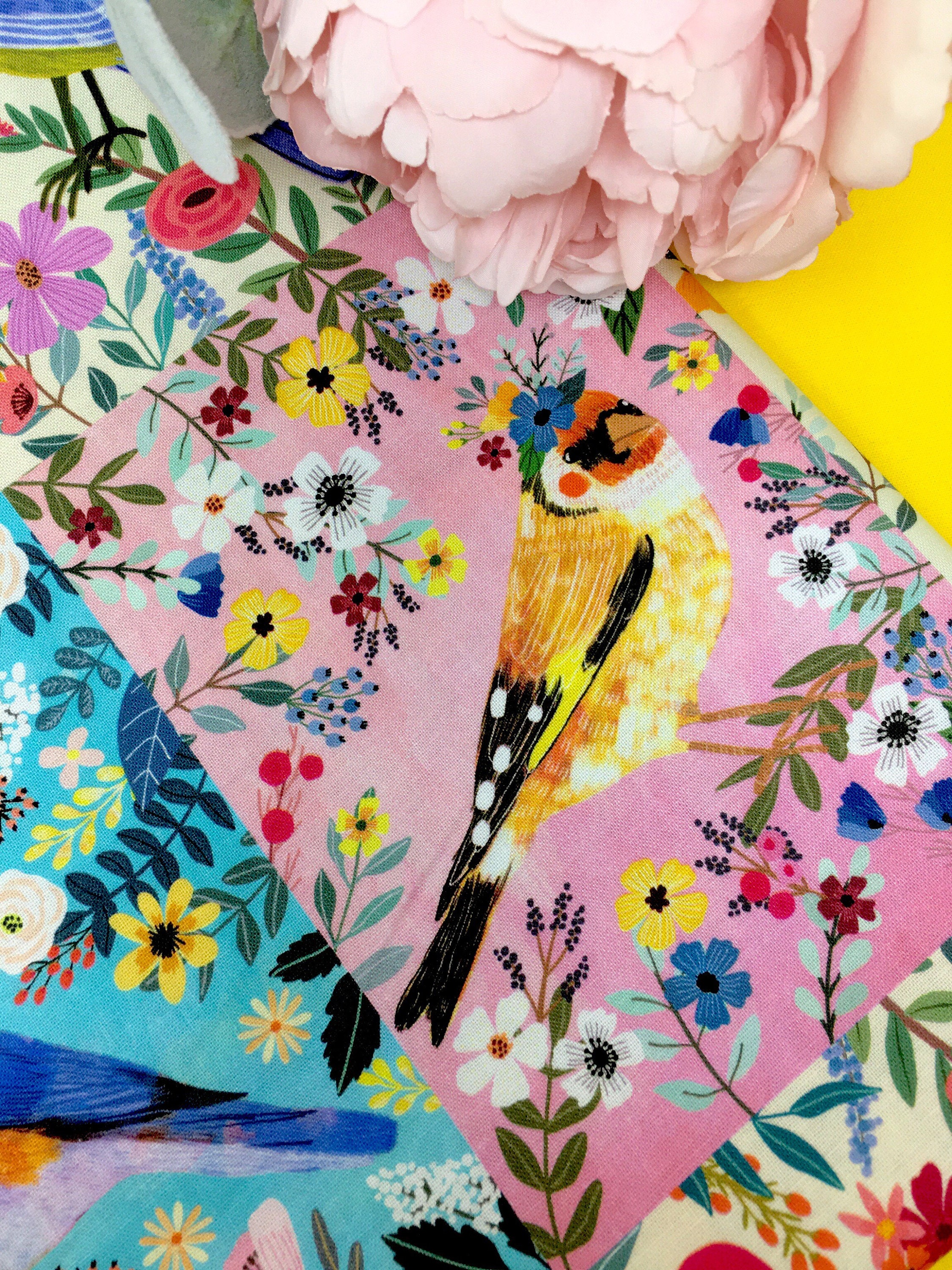 Quilt panels Blend Junglemania Quilting panel Painted Bird Print