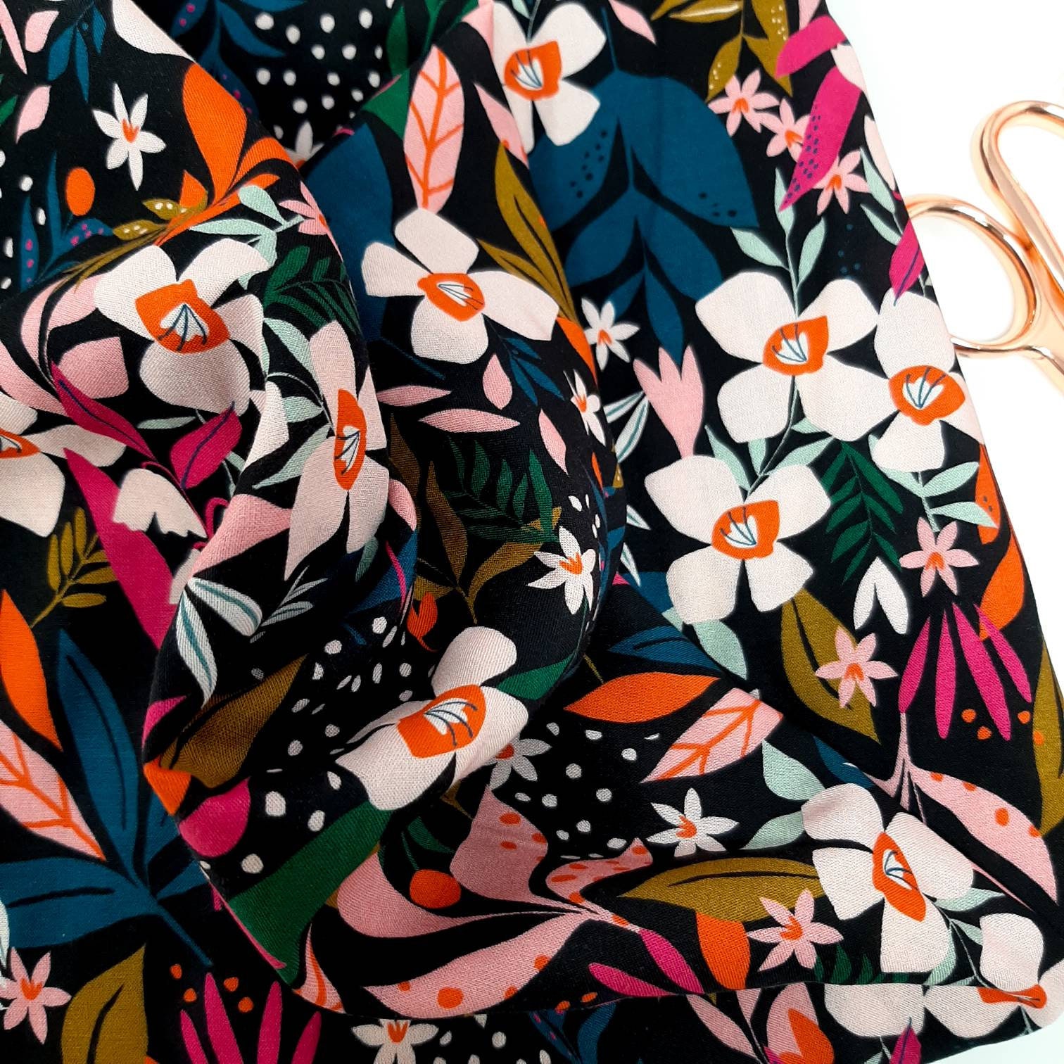 Floral Viscose Fabric Dashwood studios floral rayon fabric