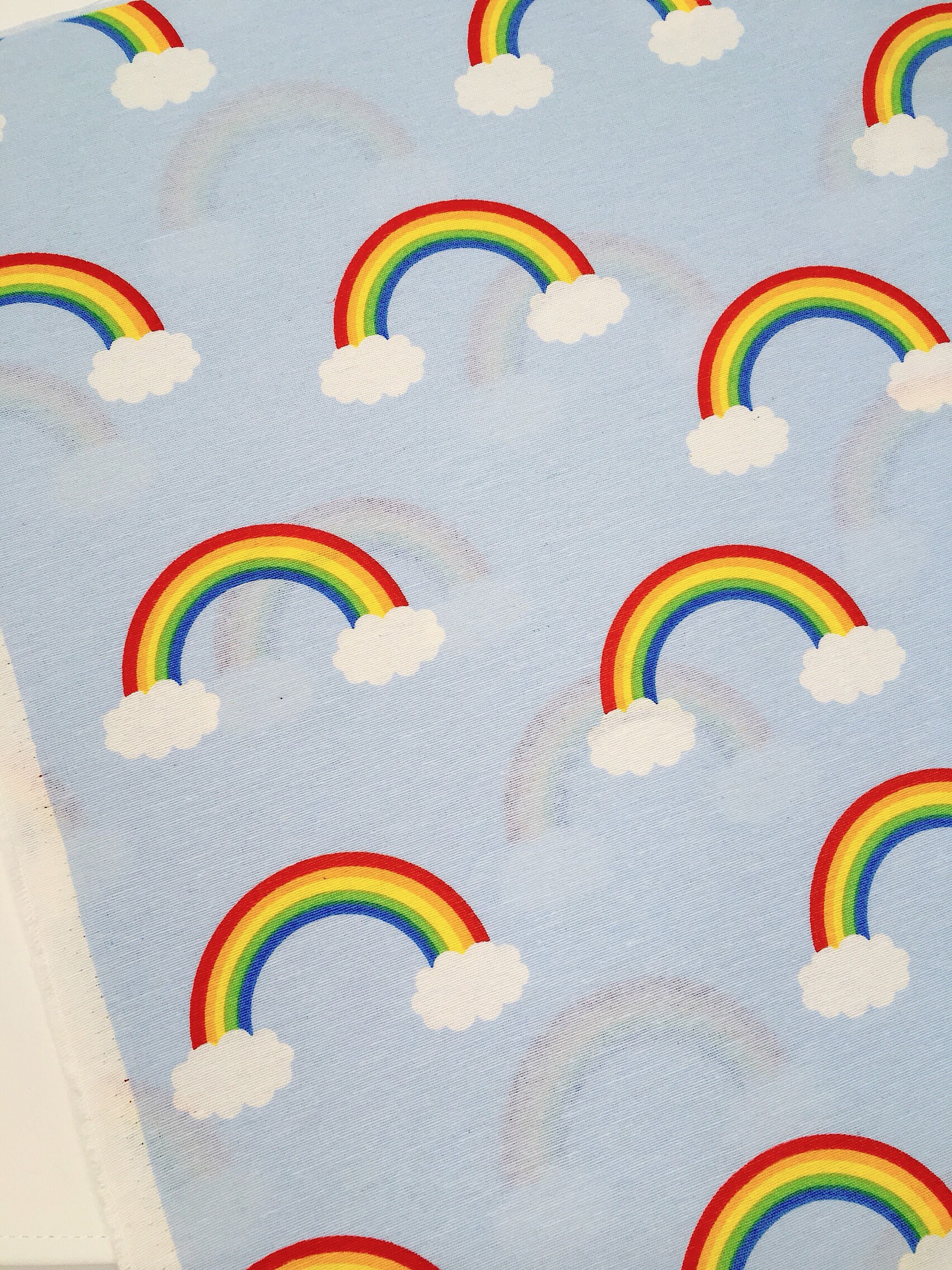 Rainbow upholstery fabric by the metre Unisex nursery decor fabric