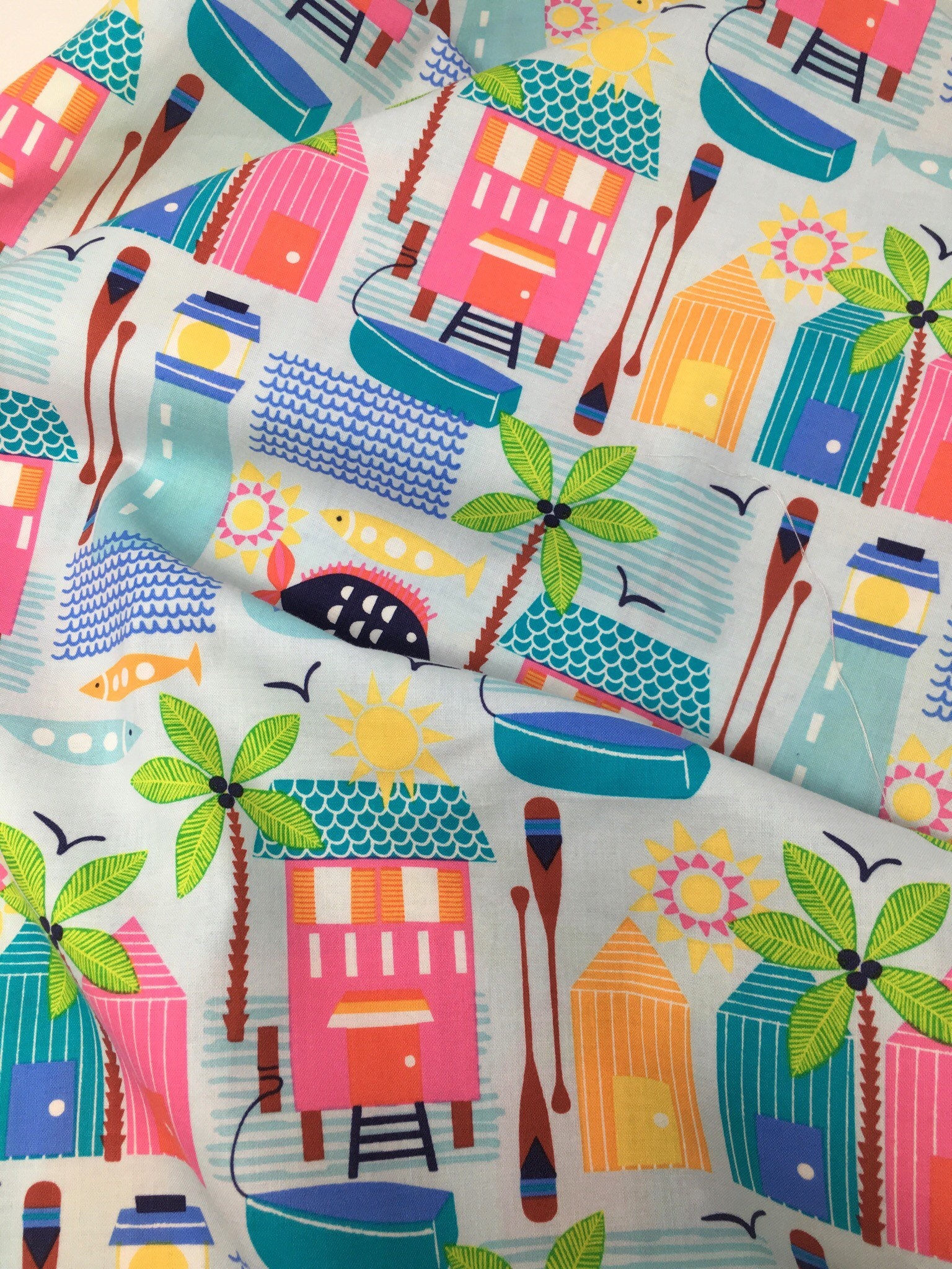 Seaside fabric woven cotton fabric fat quarter fabric uk
