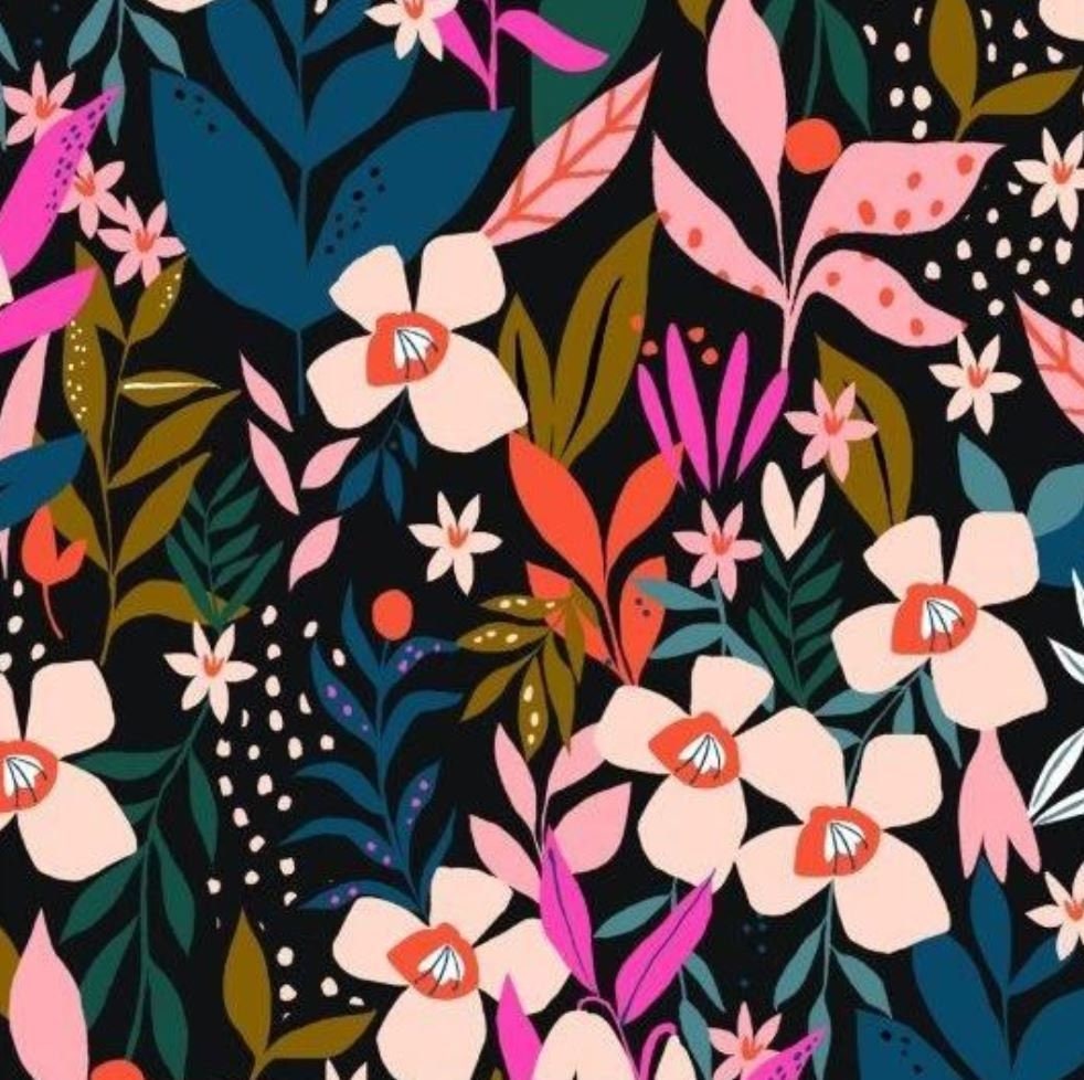 Floral Viscose Fabric Dashwood studios floral rayon fabric