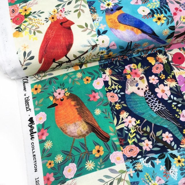 Quilt panels Blend Junglemania Quilting panel Painted Bird Print