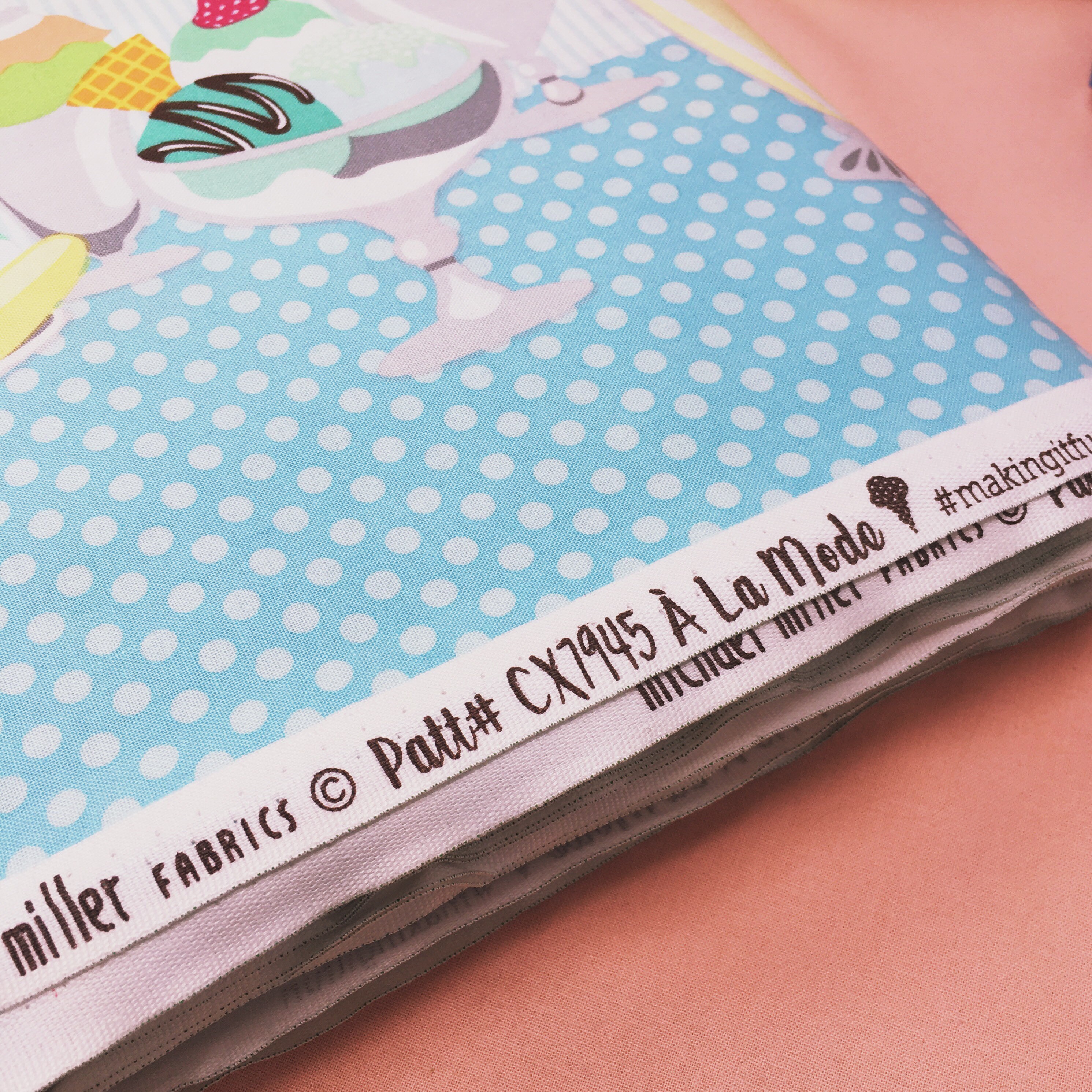 Michael Miller Border print cotton fabric Michael Miller Ice cream A