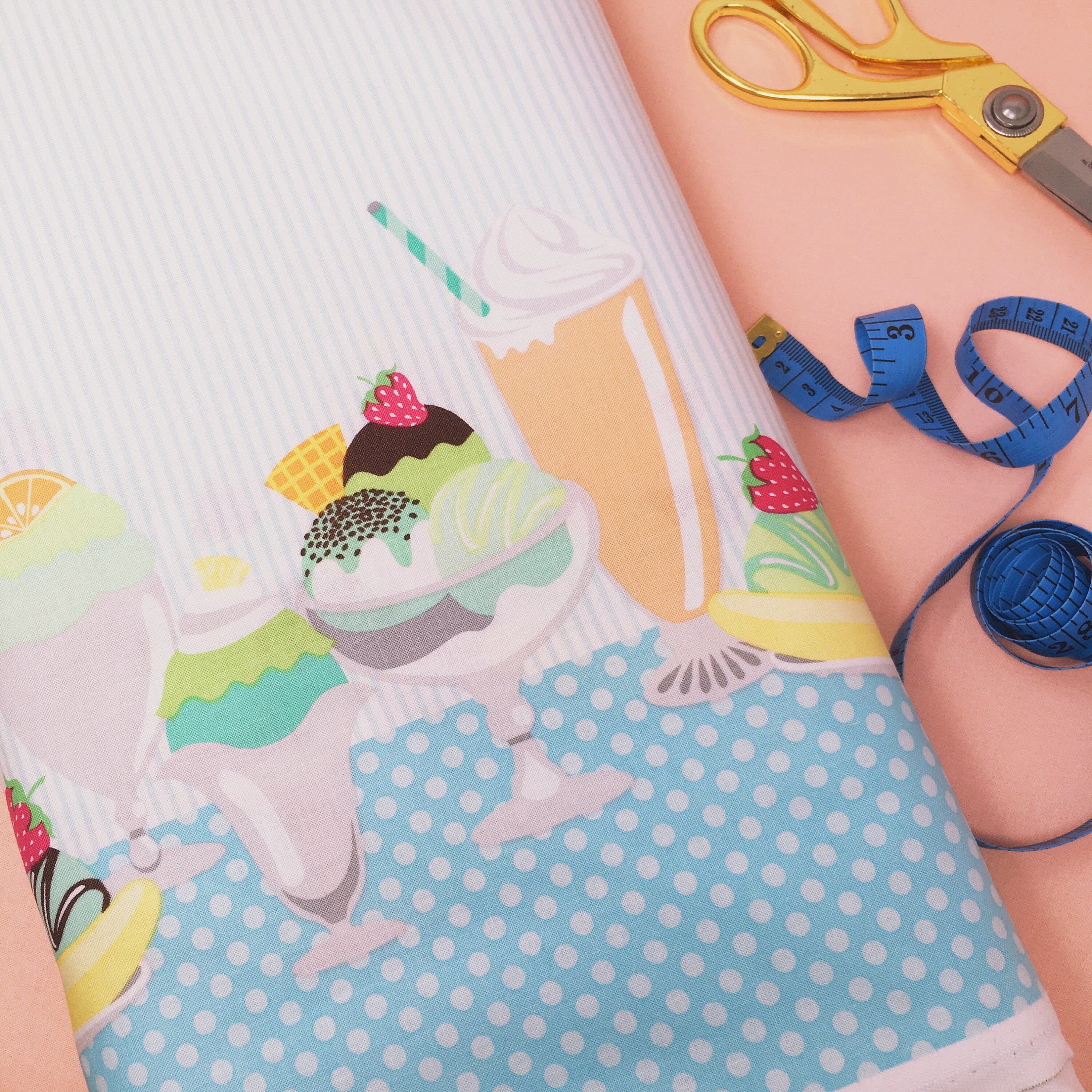 Michael Miller Border print cotton fabric Michael Miller Ice cream A