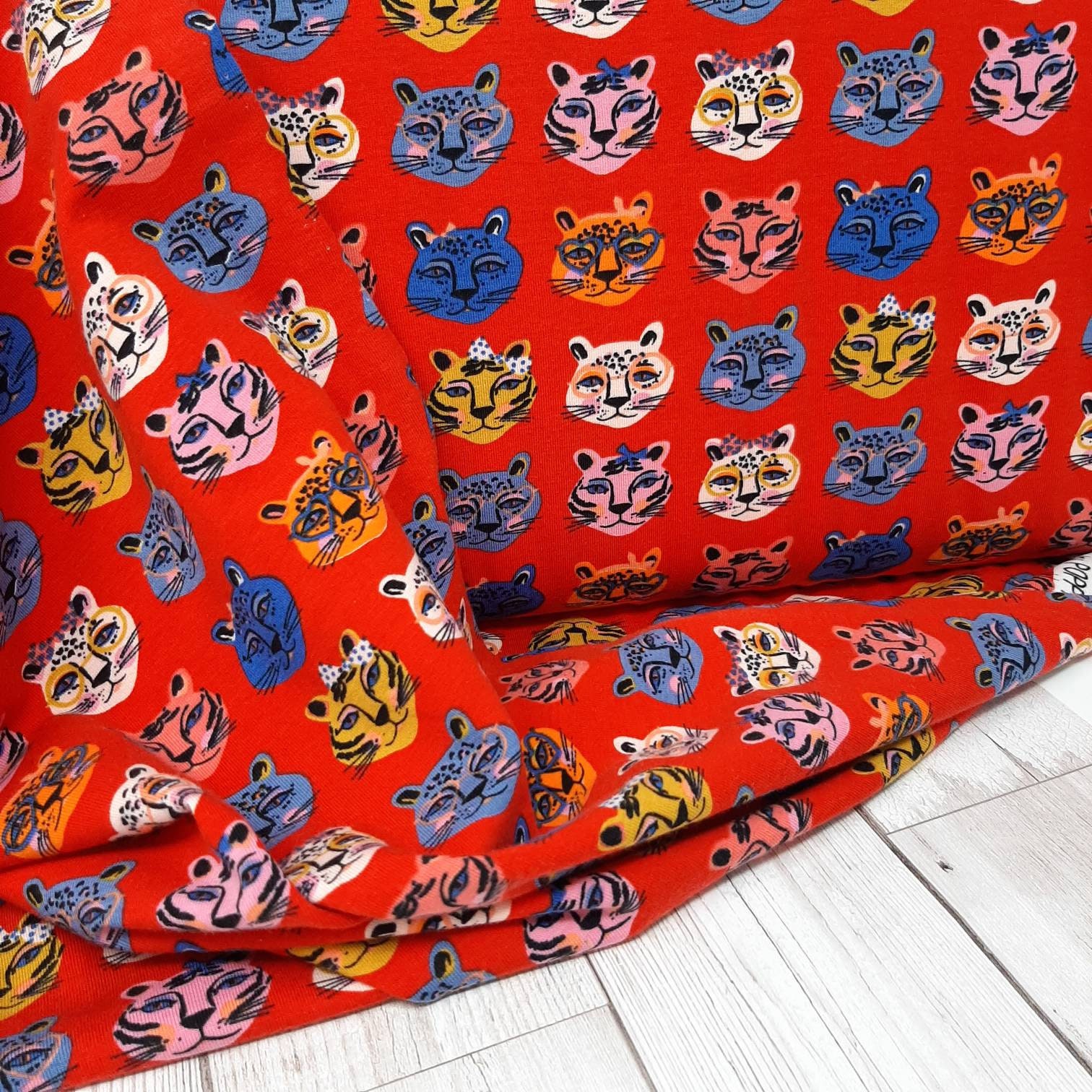 Novelty Cats Jersey fabric, Stretch jersey fabric by half metre