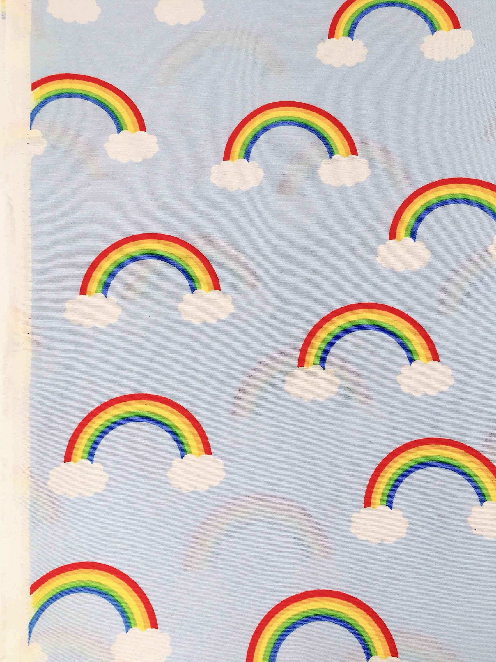 Rainbow upholstery fabric by the metre Unisex nursery decor fabric