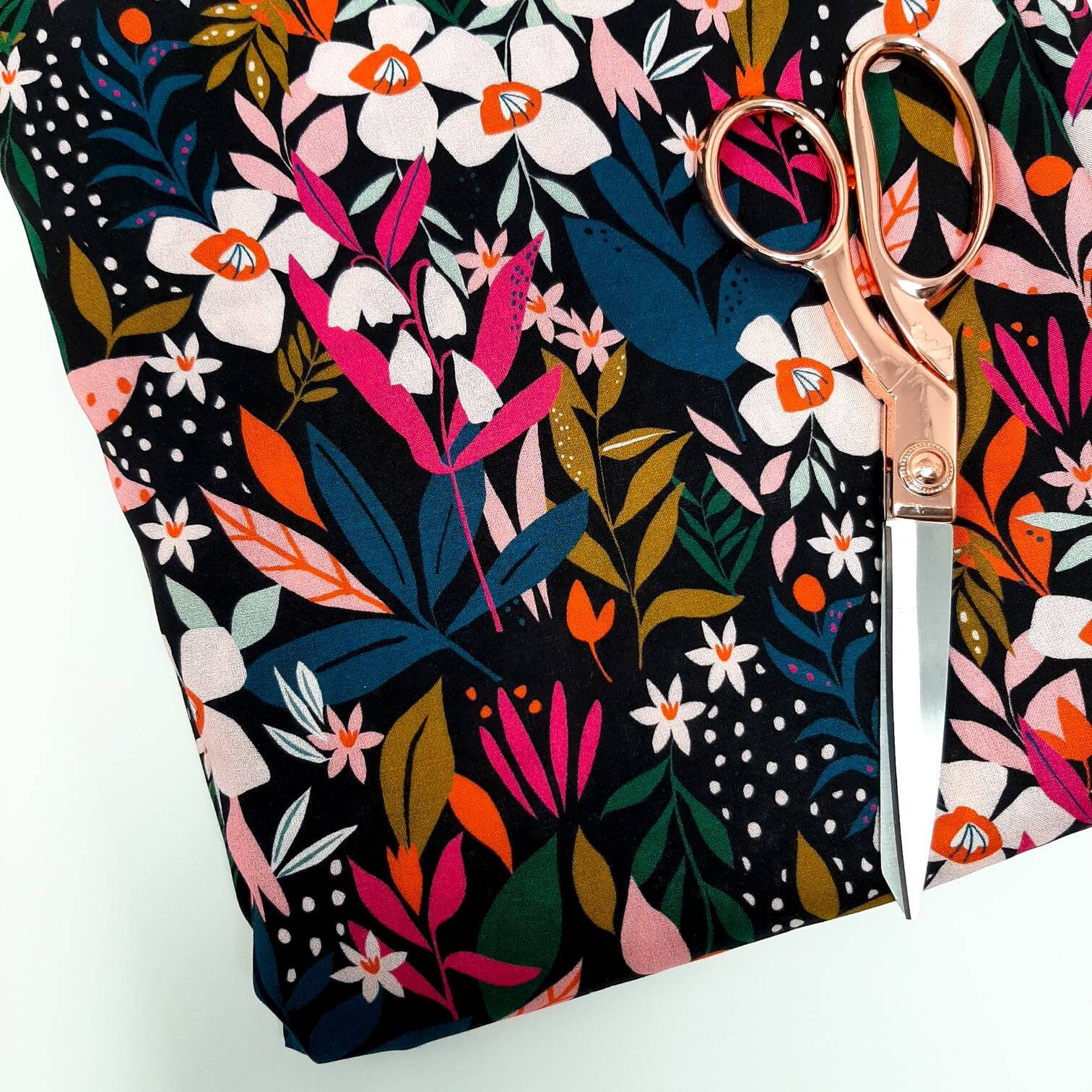 Floral Viscose Fabric Dashwood studios floral rayon fabric