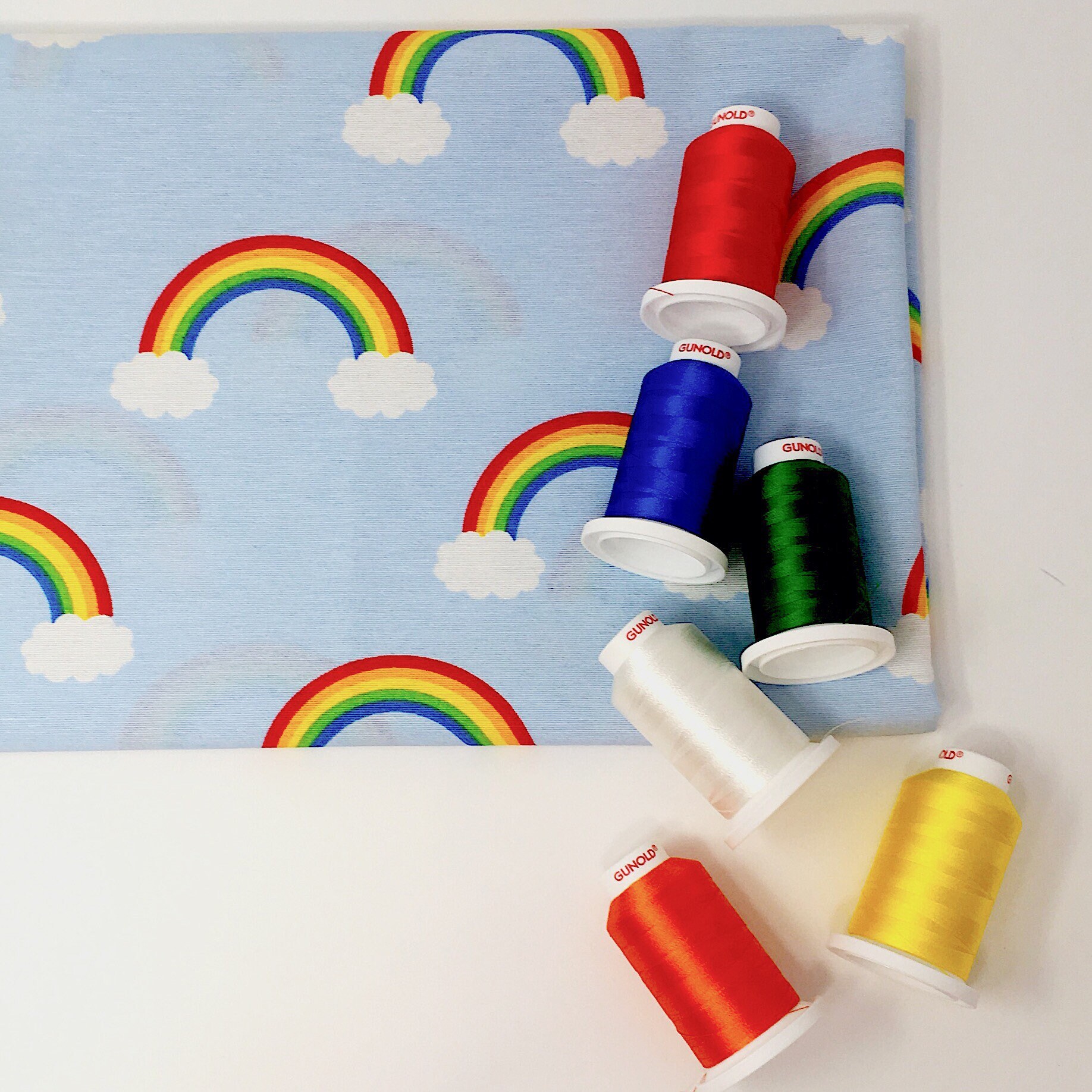 Rainbow upholstery fabric by the metre Unisex nursery decor fabric