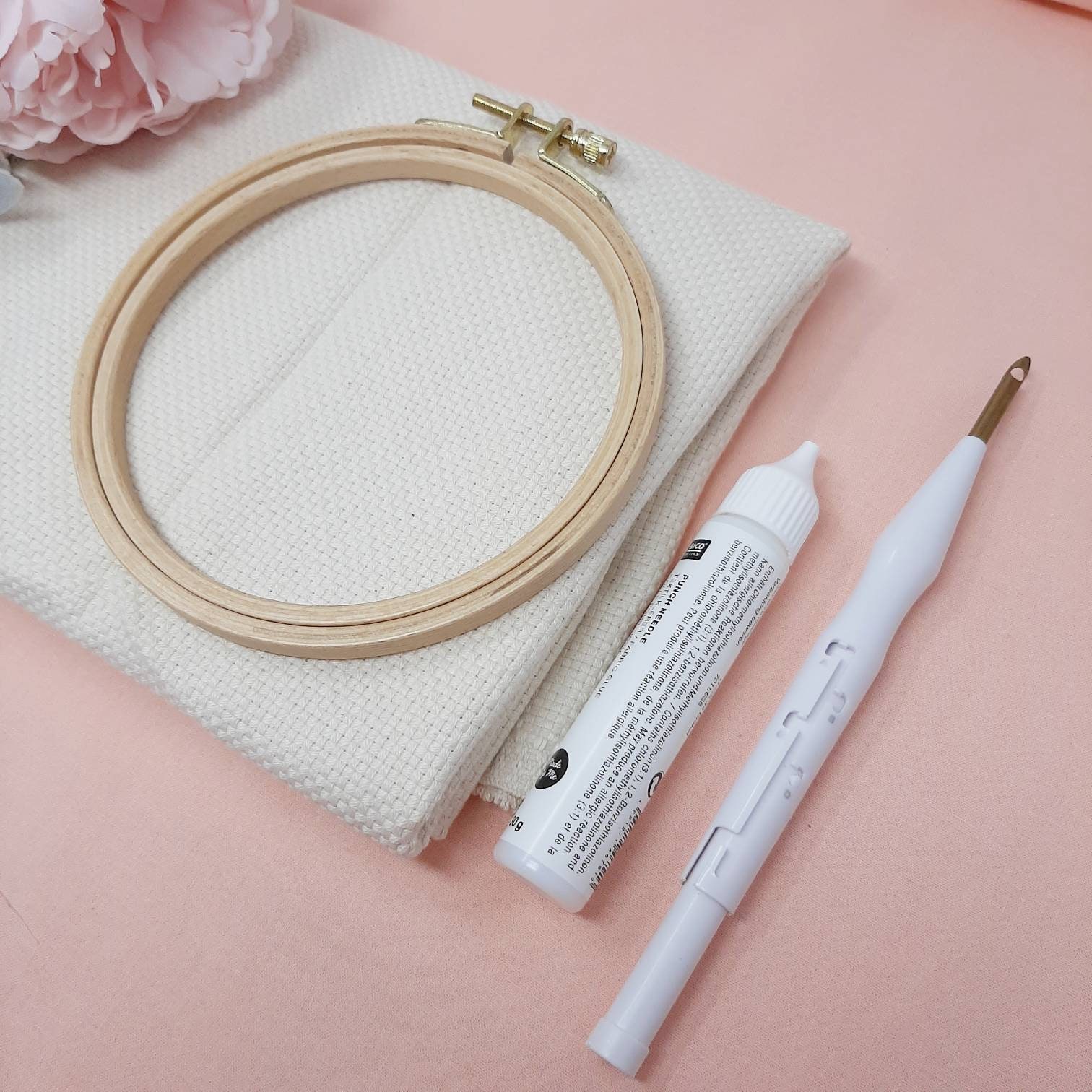 Punch needle embroidery supplies glue for Beginners punch needle