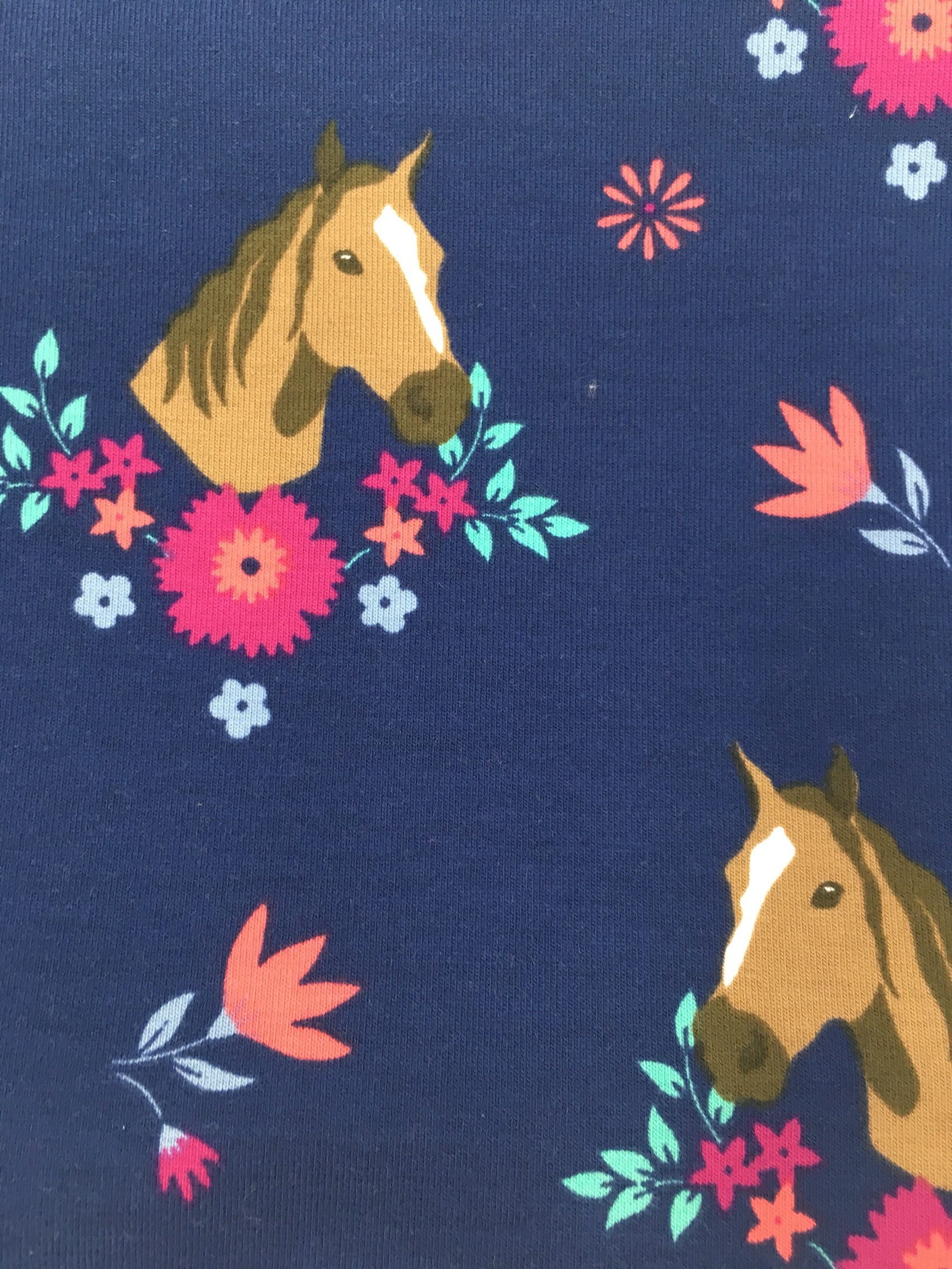 Horse fabric, horse jersey, horse print fabric, pony fabric, printed