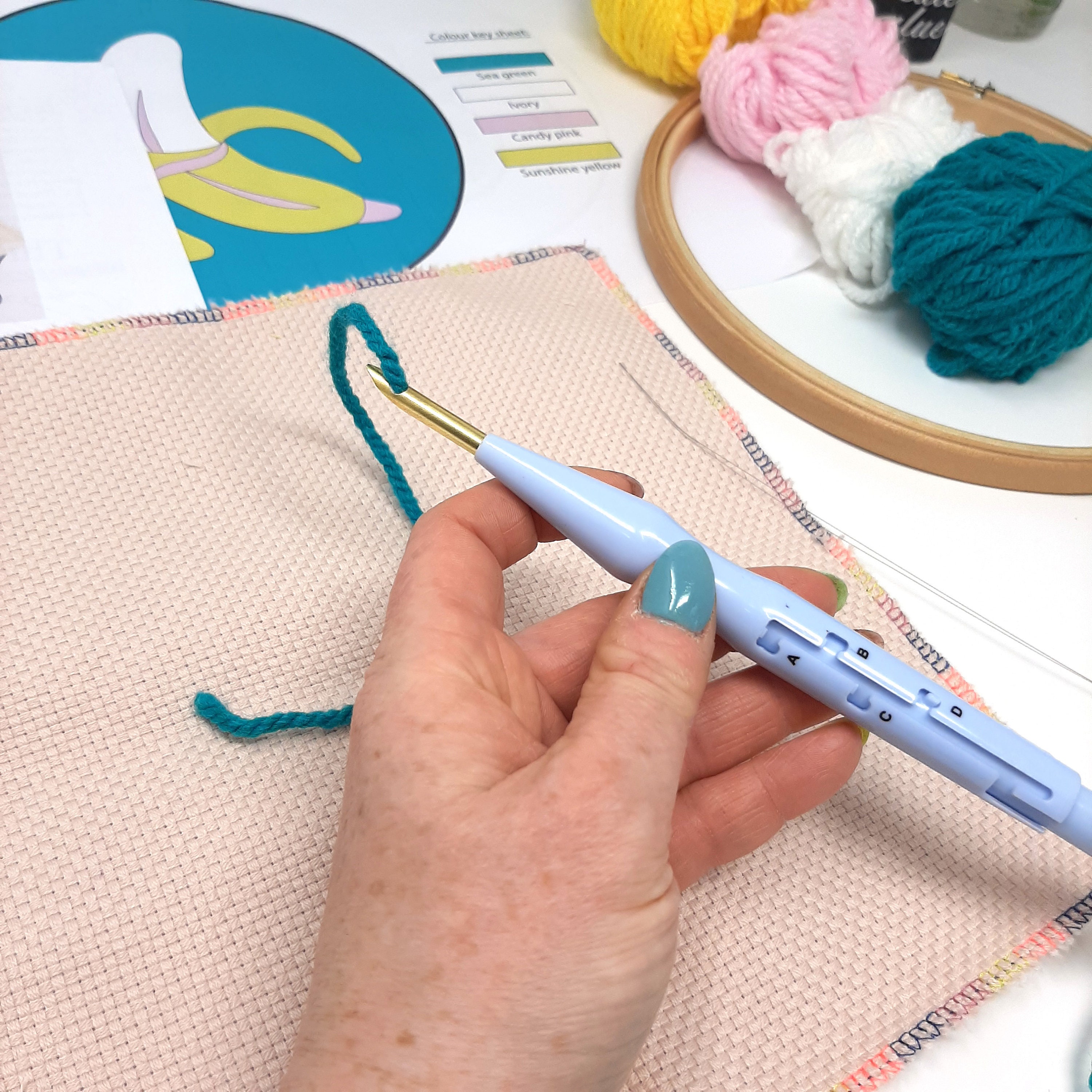 Punch needle kit UK, Complete Punch needle embroidery kit, Banana punch