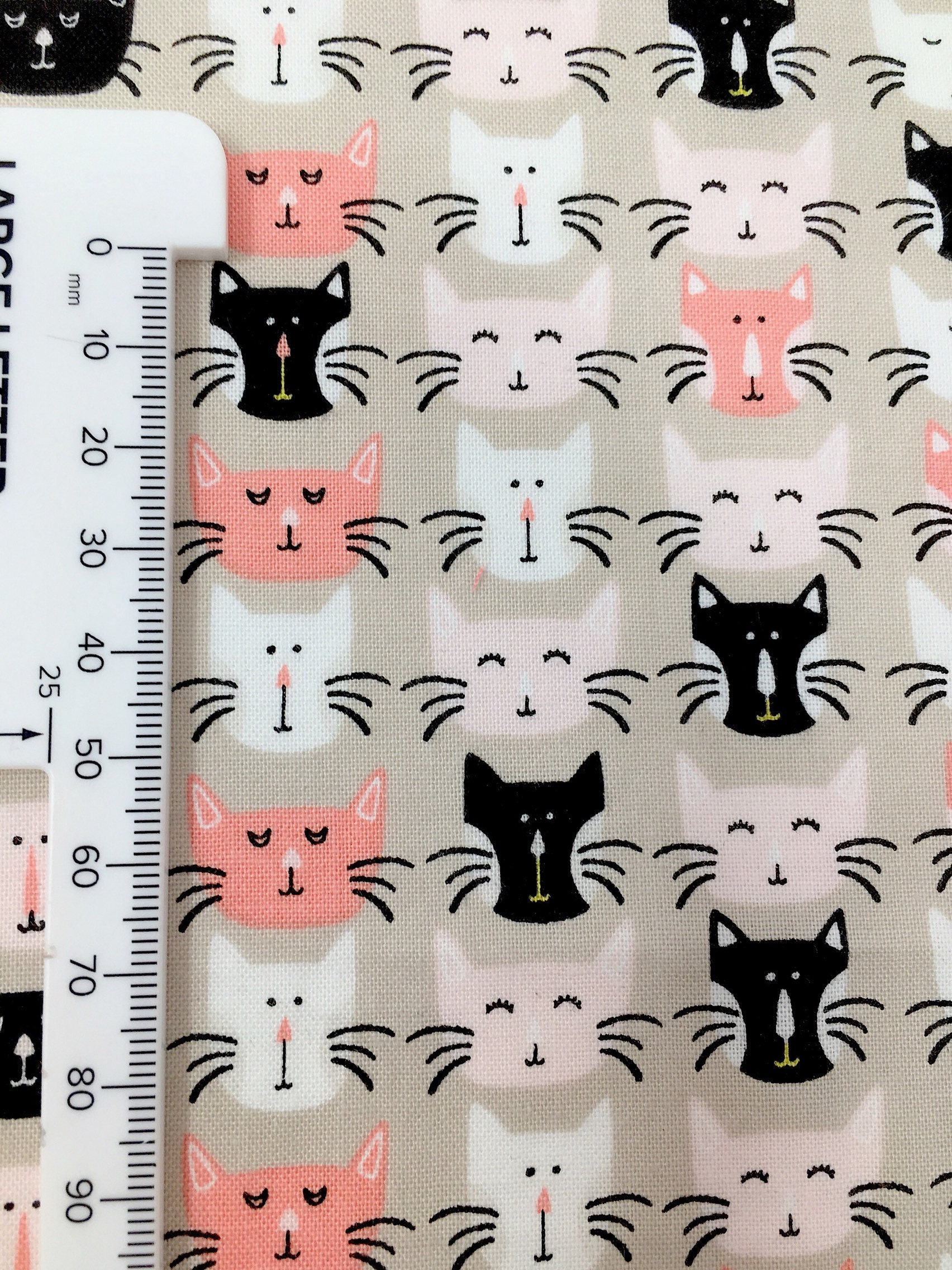 Black cat printed cotton Cat lover quilting fabric Quilting fabric