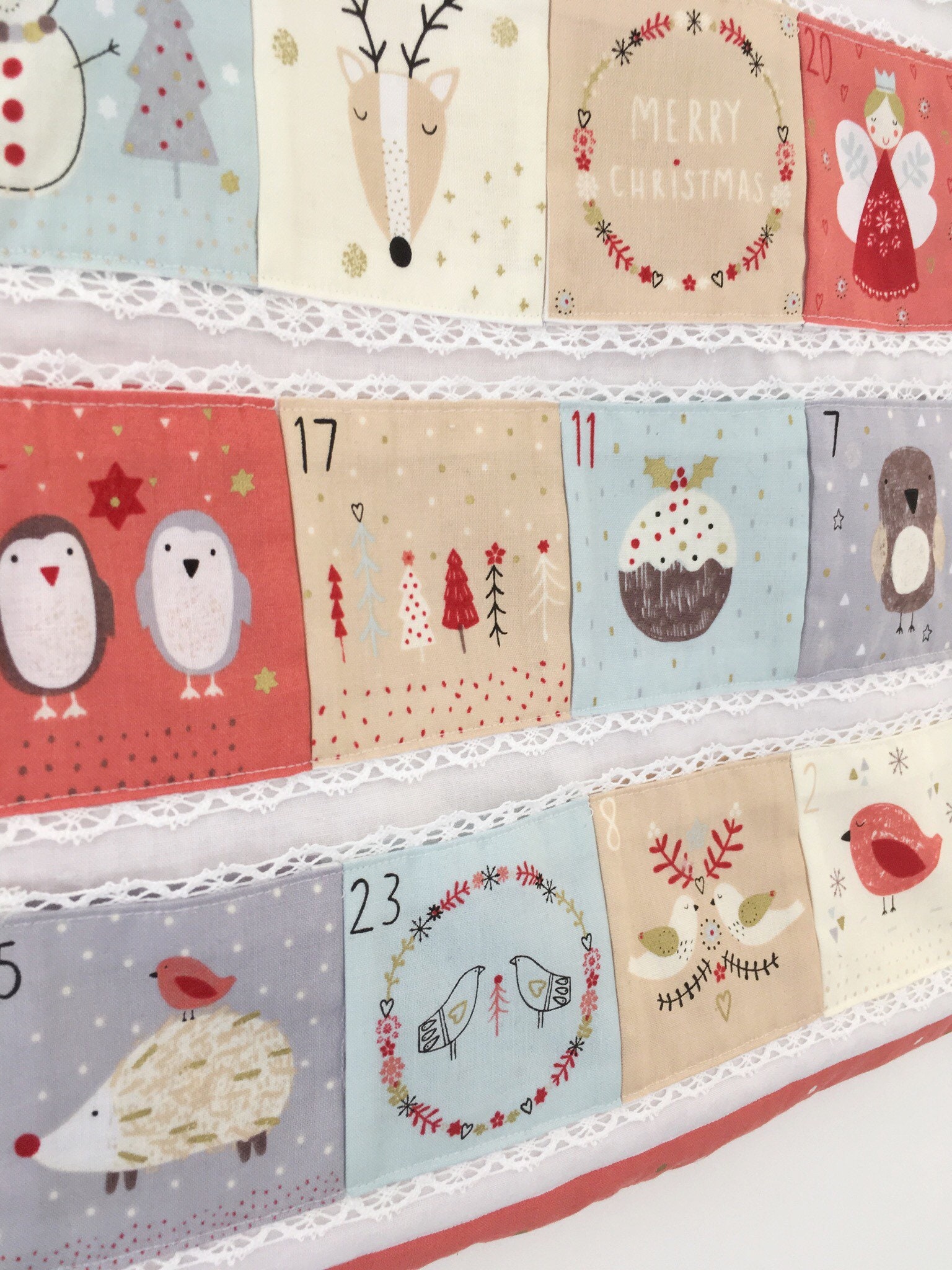 FREE SHIPPING FABRIC Advent Calendar Advent Panel Christmas Craft 