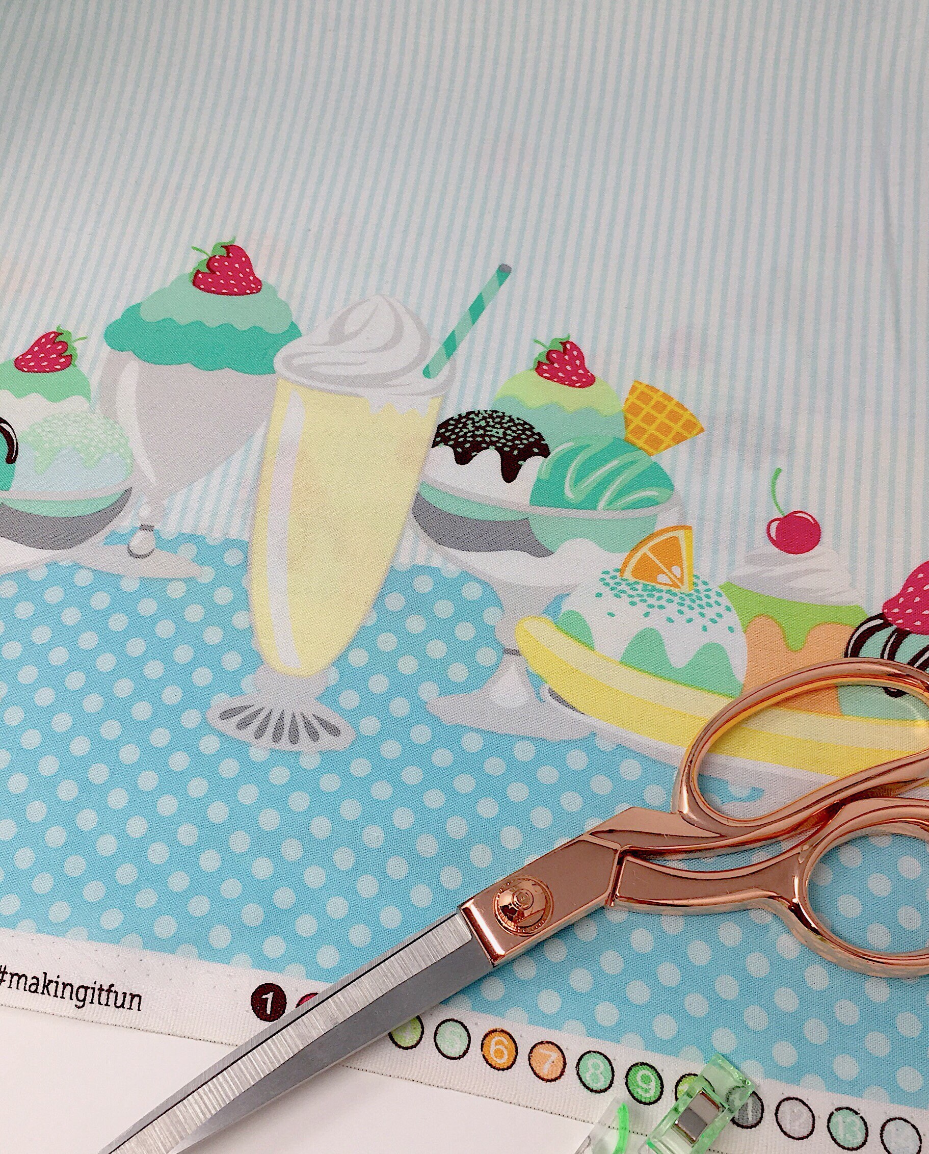 Michael miller border print fabric Kids Ice cream fabric Ice cream