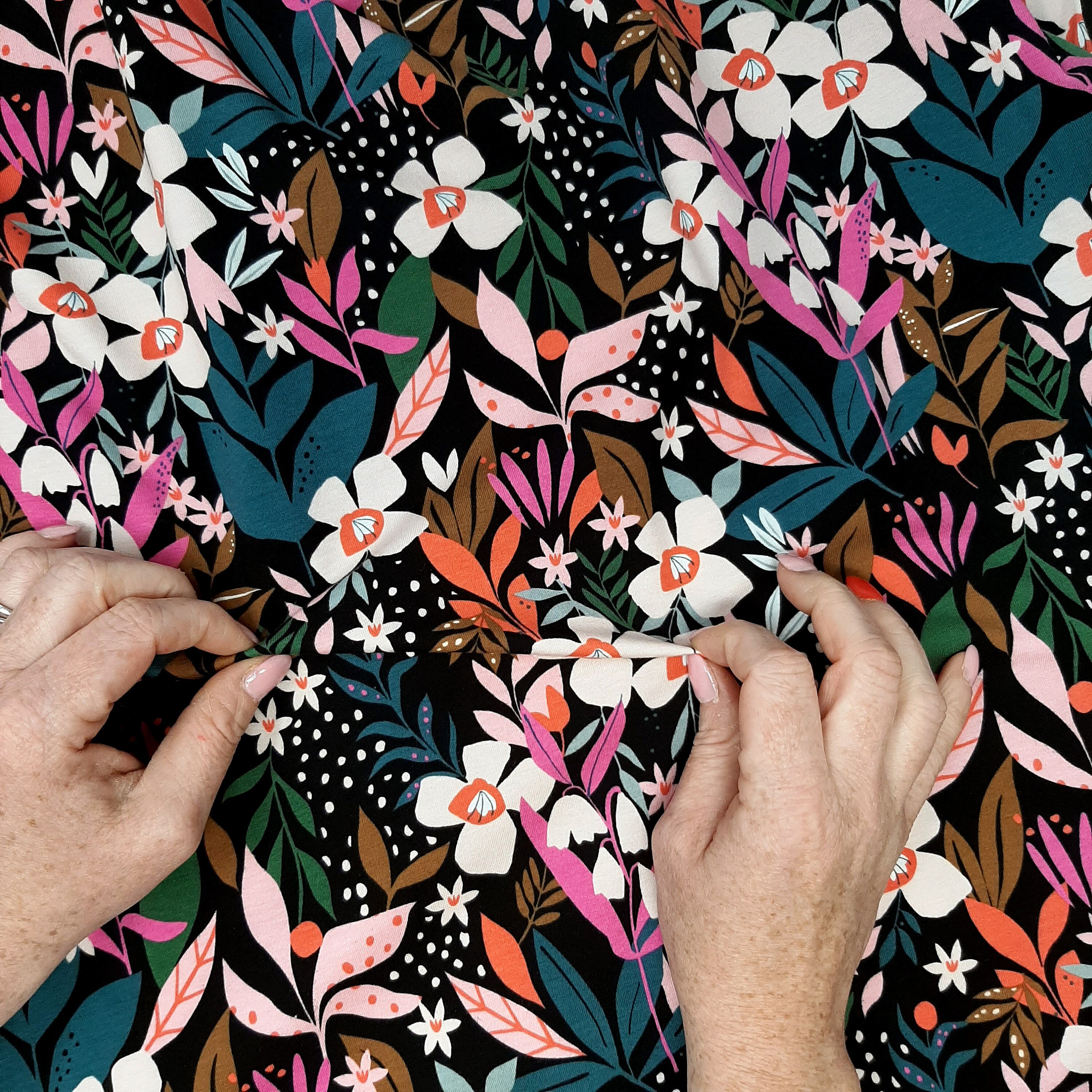 Floral Jersey Fabric by the Yard Cotton Lycra Jersey Knit Etsy Australia