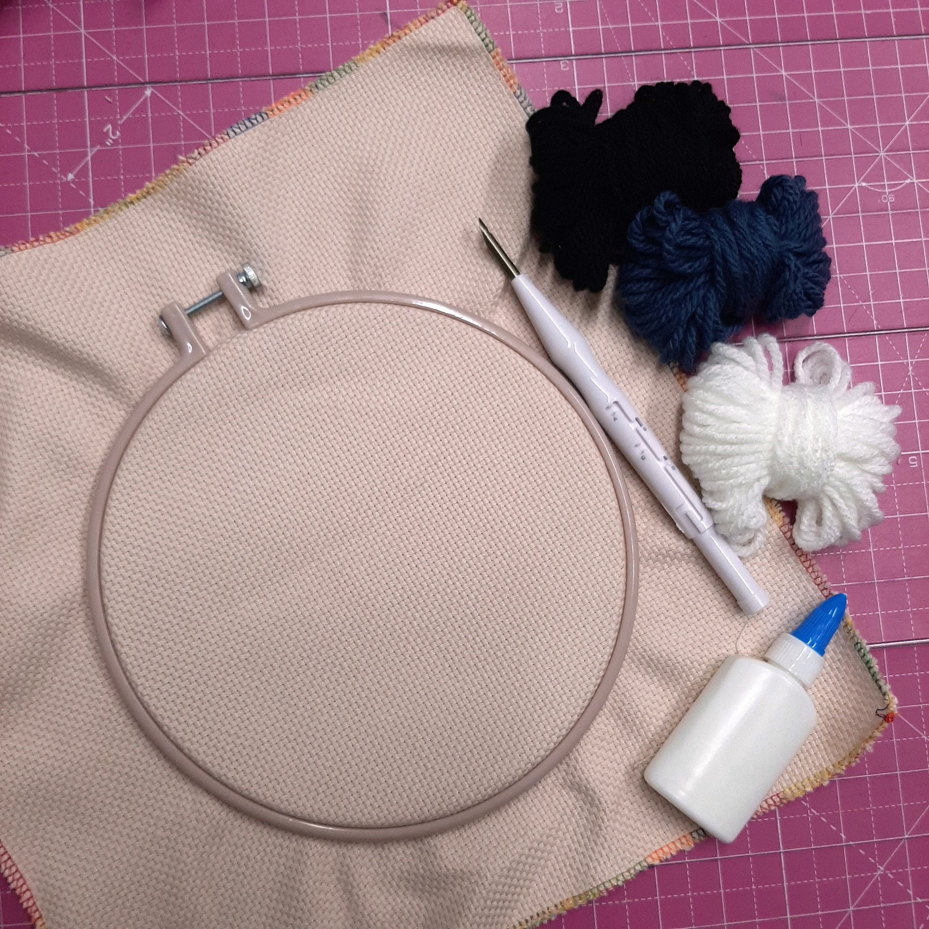 Punch needle gift set, Punch needle starter kit, Punch needle tool