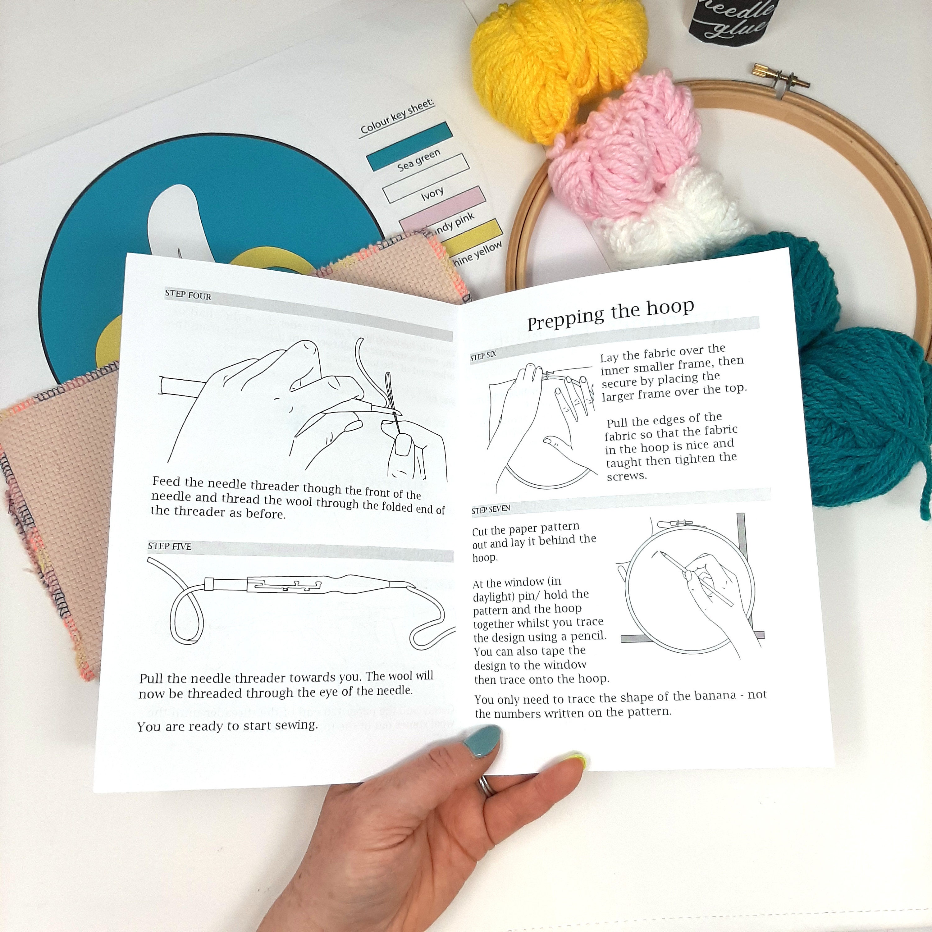 Punch needle kit UK, Complete Punch needle embroidery kit, Banana punch