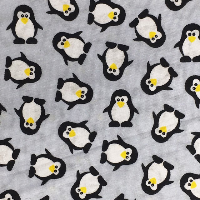 Penguin cotton fabric Penguin print cotton remnant Cute penguin