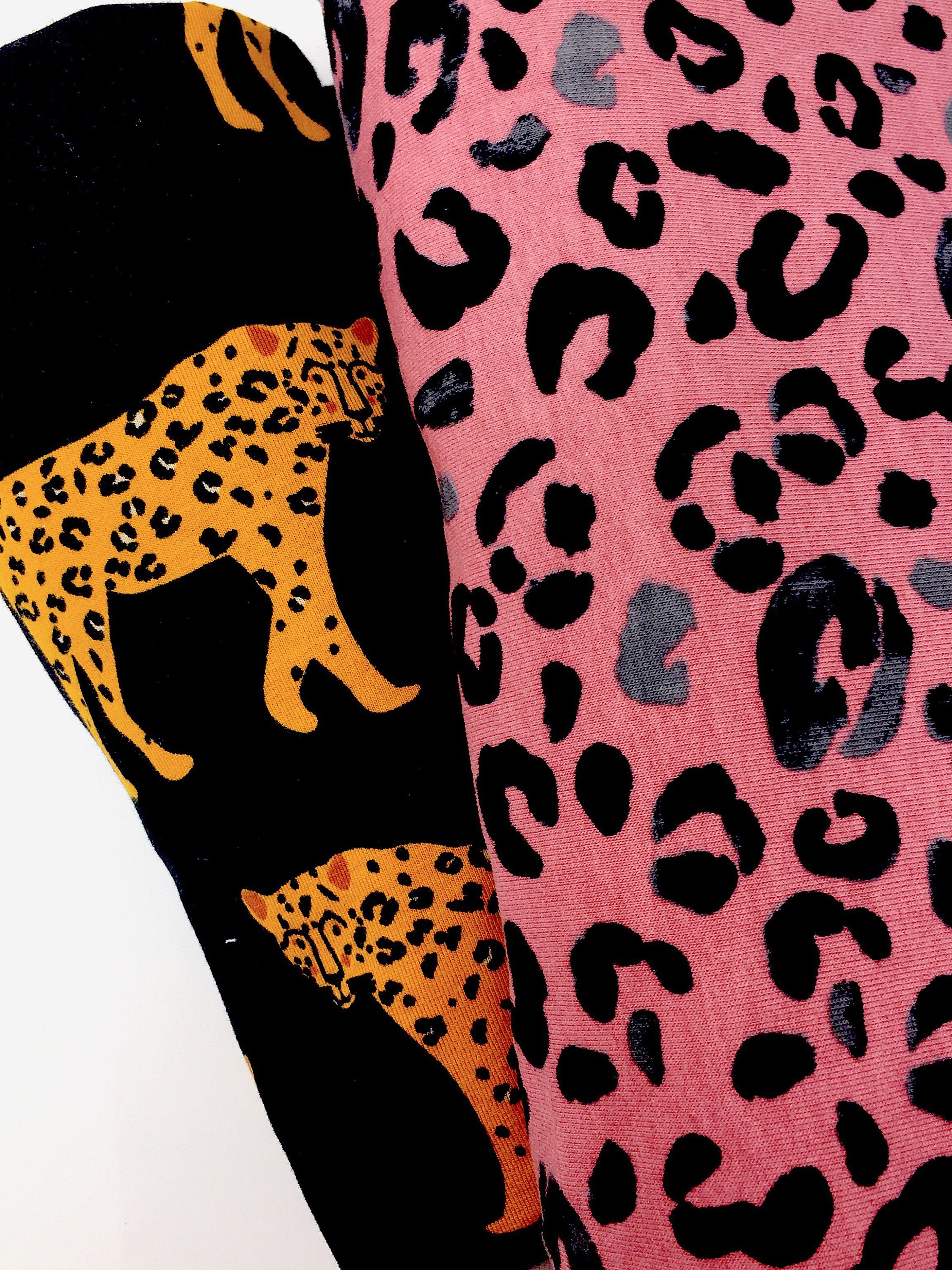 Sweatshirt Jersey fabric Pink leopard print sweatshirt fabric Animal