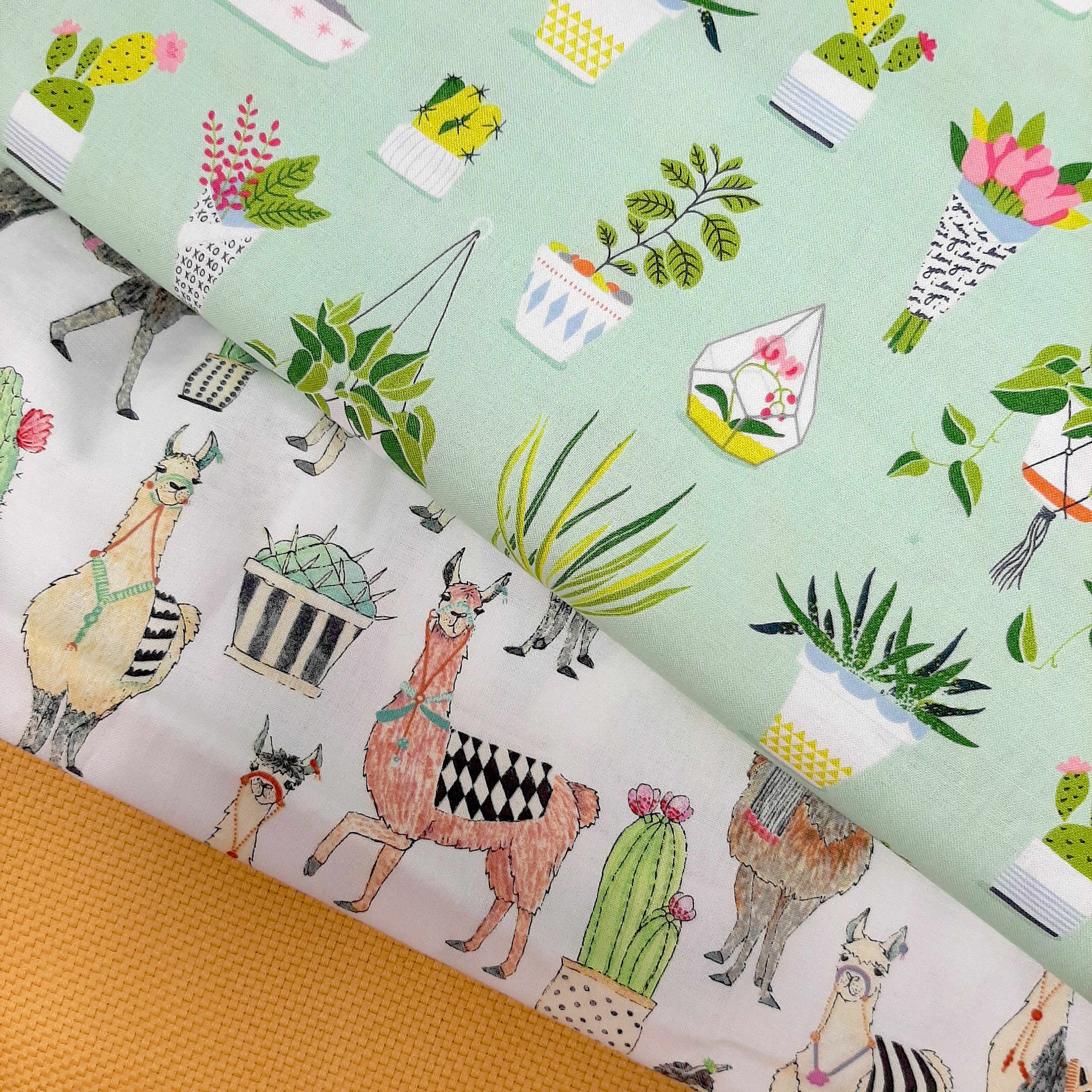 Michael miller fabric, lovely llamas, llama print cotton, llama fabric