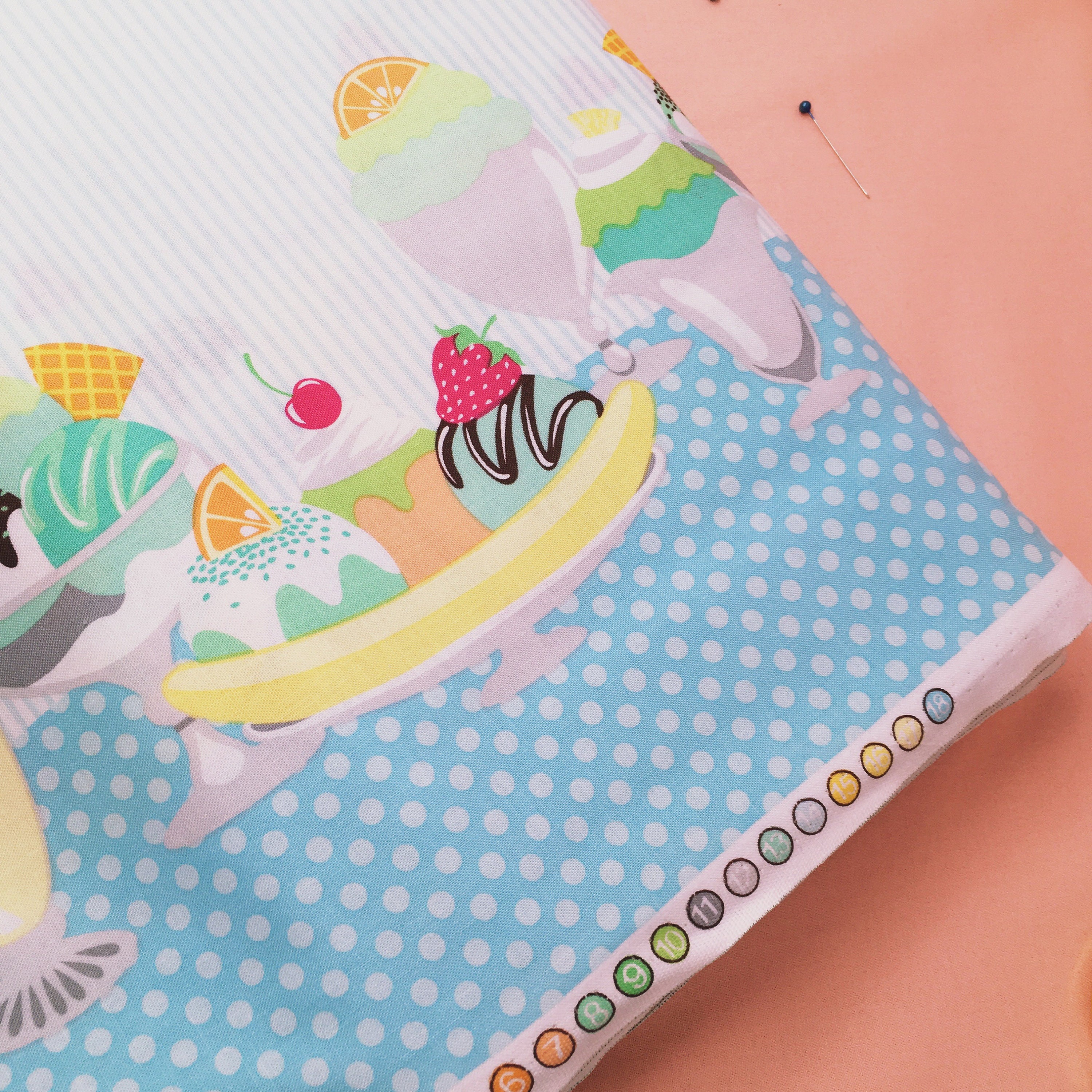 Michael Miller Border print cotton fabric Michael Miller Ice cream A