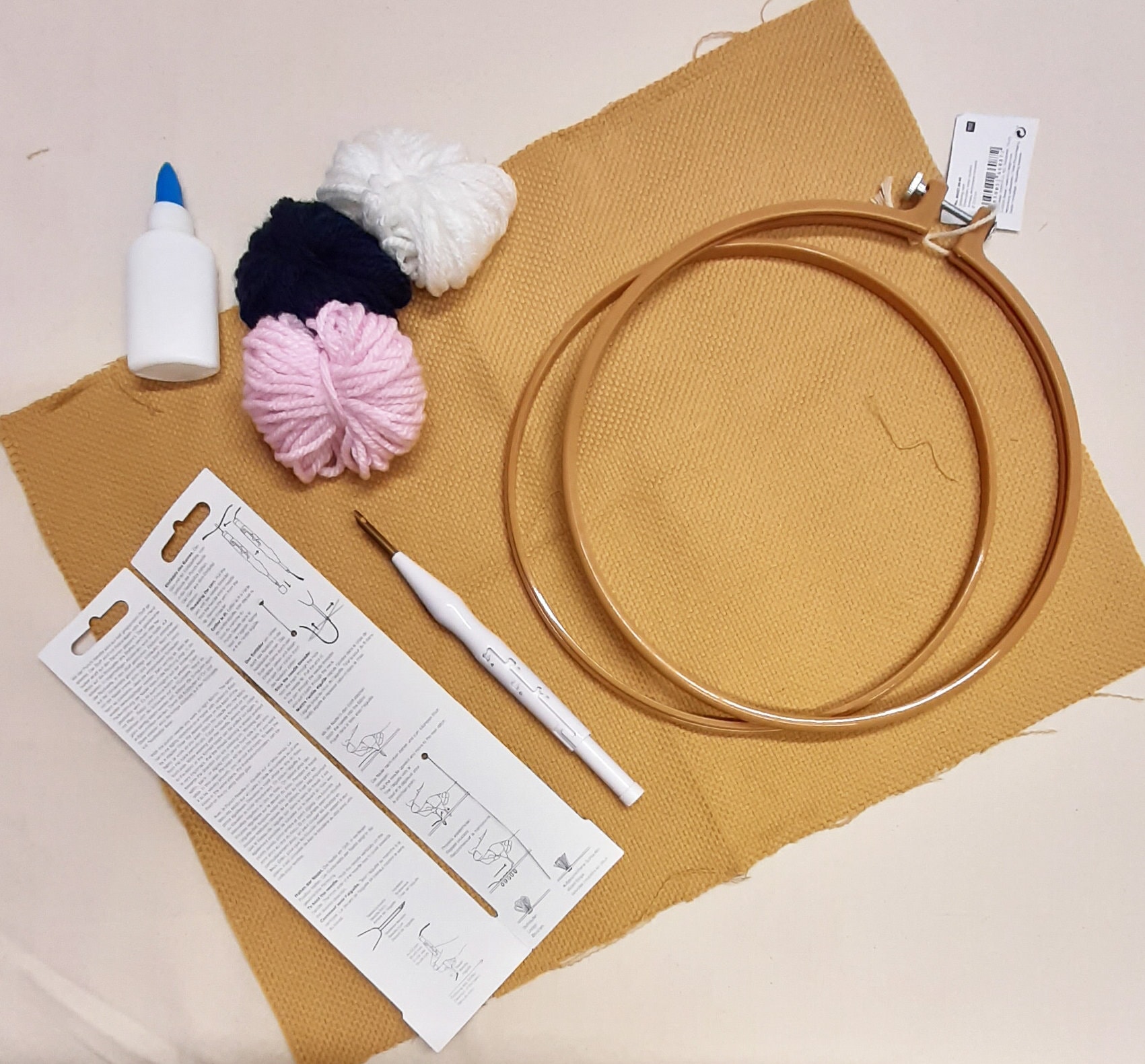 LIMITED EDITION Punch needle starter kit, Punch needle tool fabric and