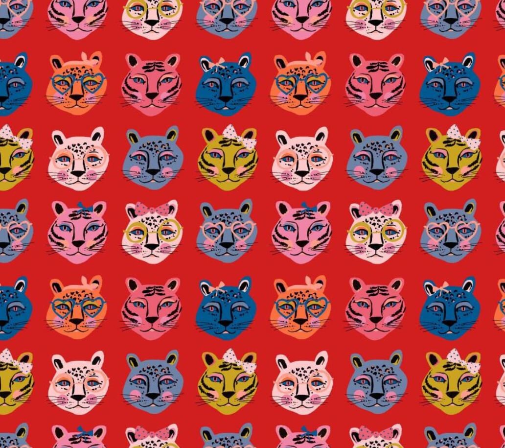 Novelty Cats Jersey fabric, Stretch jersey fabric by half metre