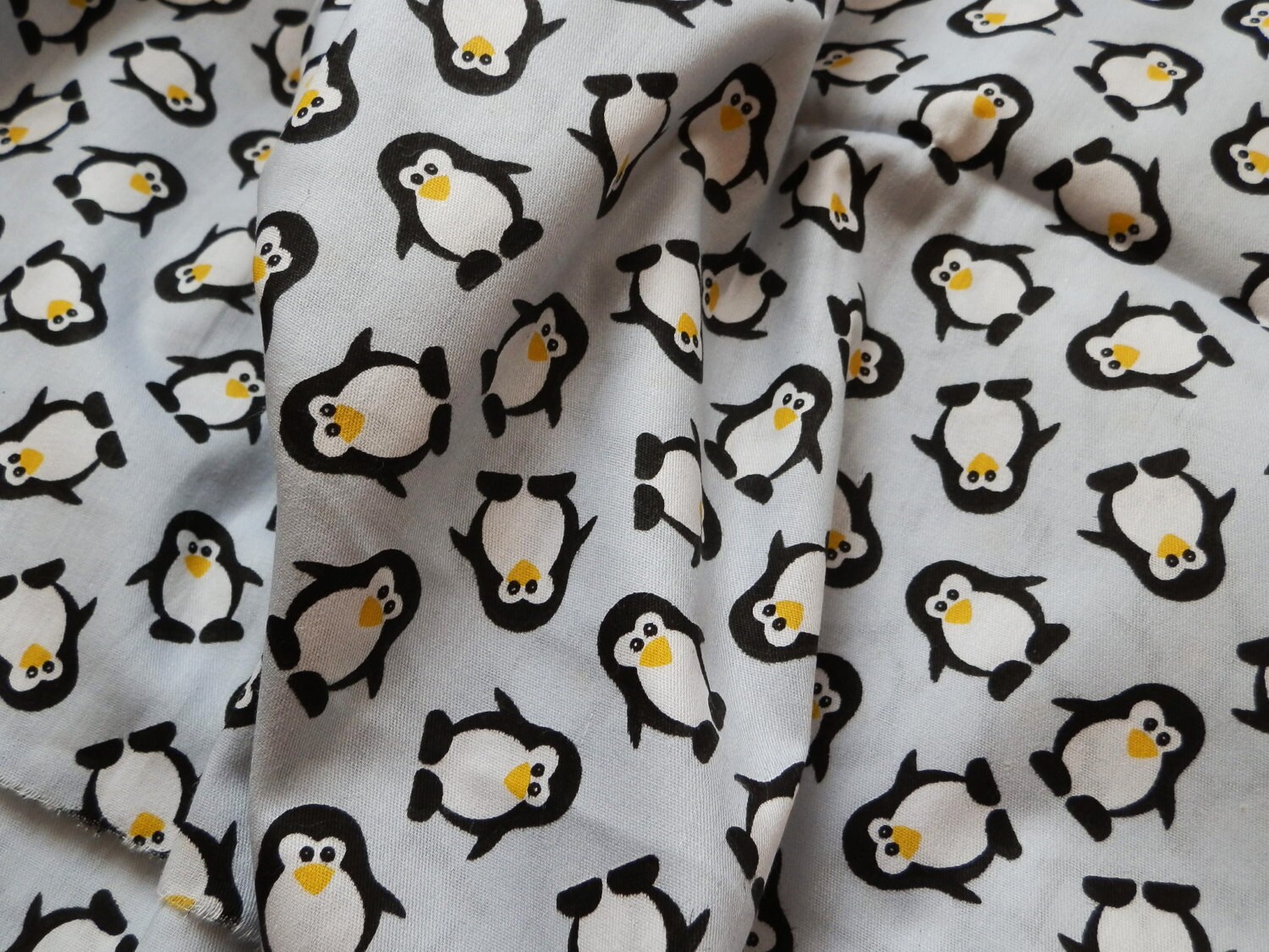 Penguin cotton fabric Penguin print cotton remnant Cute penguin