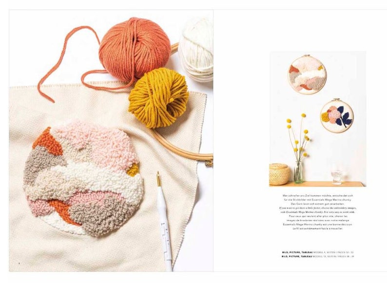 Rico Design Punch Needle Embroidery Book Punch Needle Embroidery Pattern Book Embroidery for beginners
