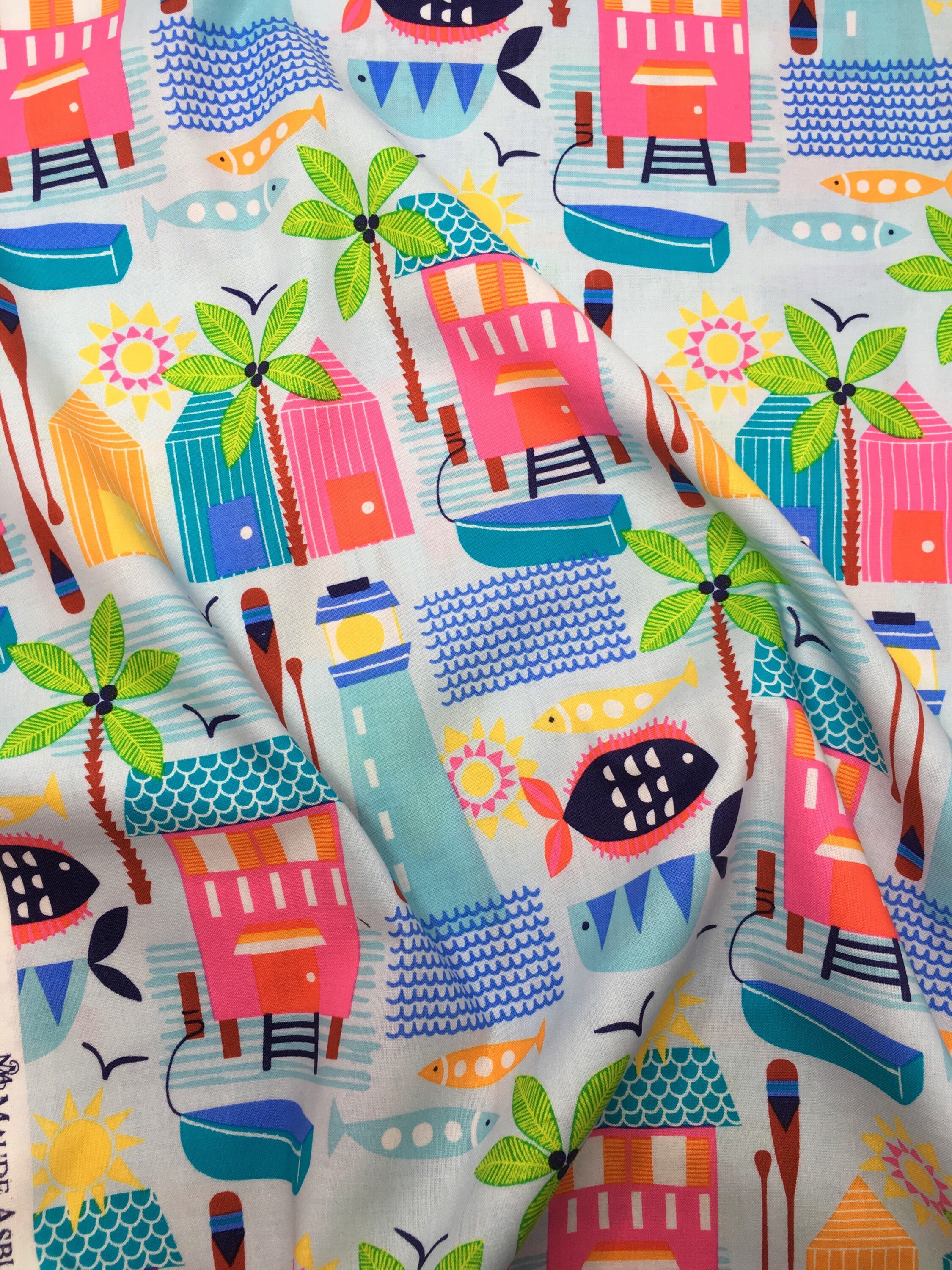Seaside fabric woven cotton fabric fat quarter fabric uk