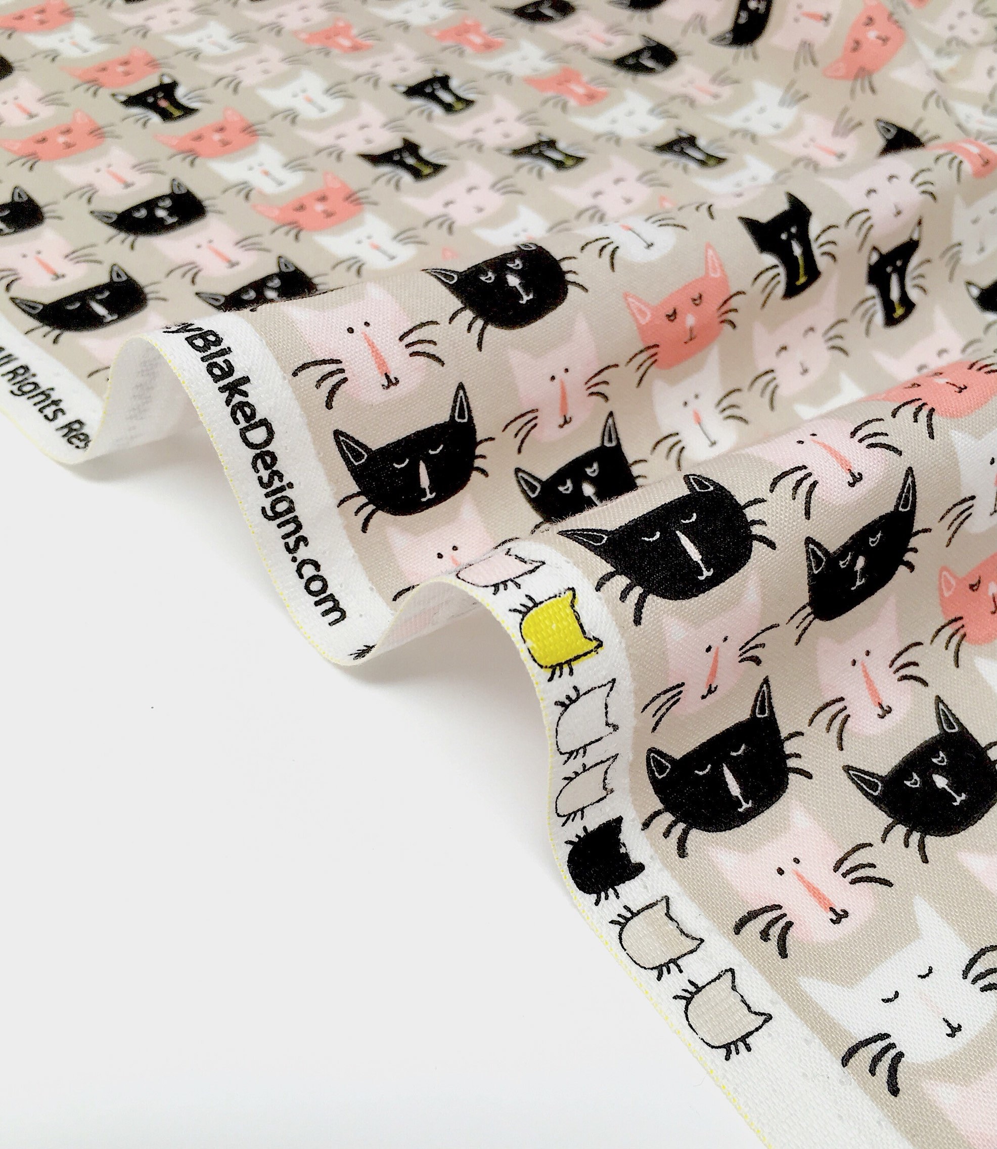 Black cat printed cotton Cat lover quilting fabric Quilting fabric