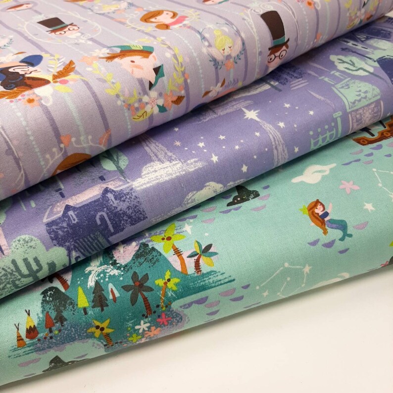 Peter Pan Cotton Fabric Riley Blake Neverland Peter Pan Etsy UK