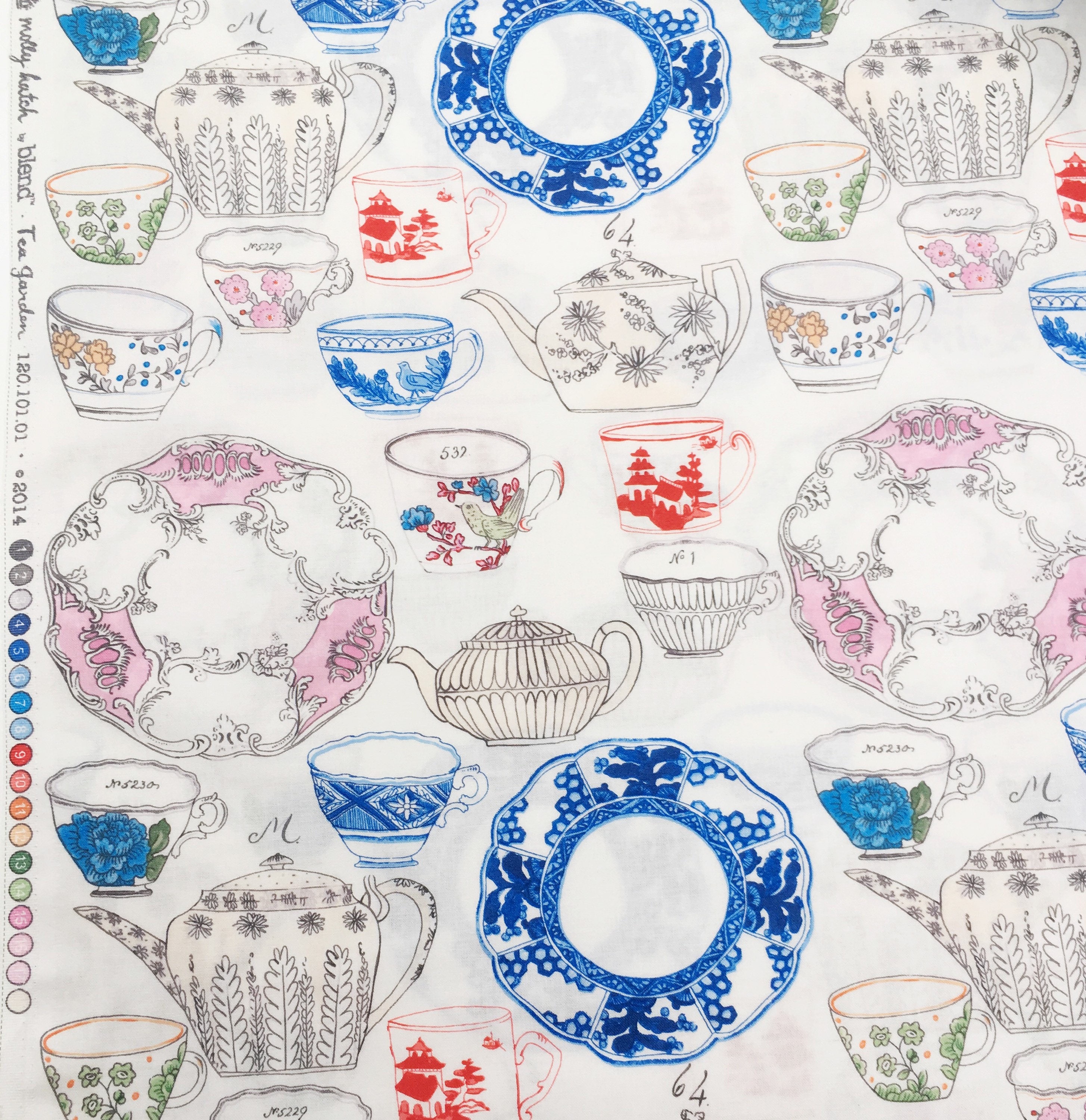 Blend printed cotton fabric, Tea garden quilt fabric, Cute tea cotton