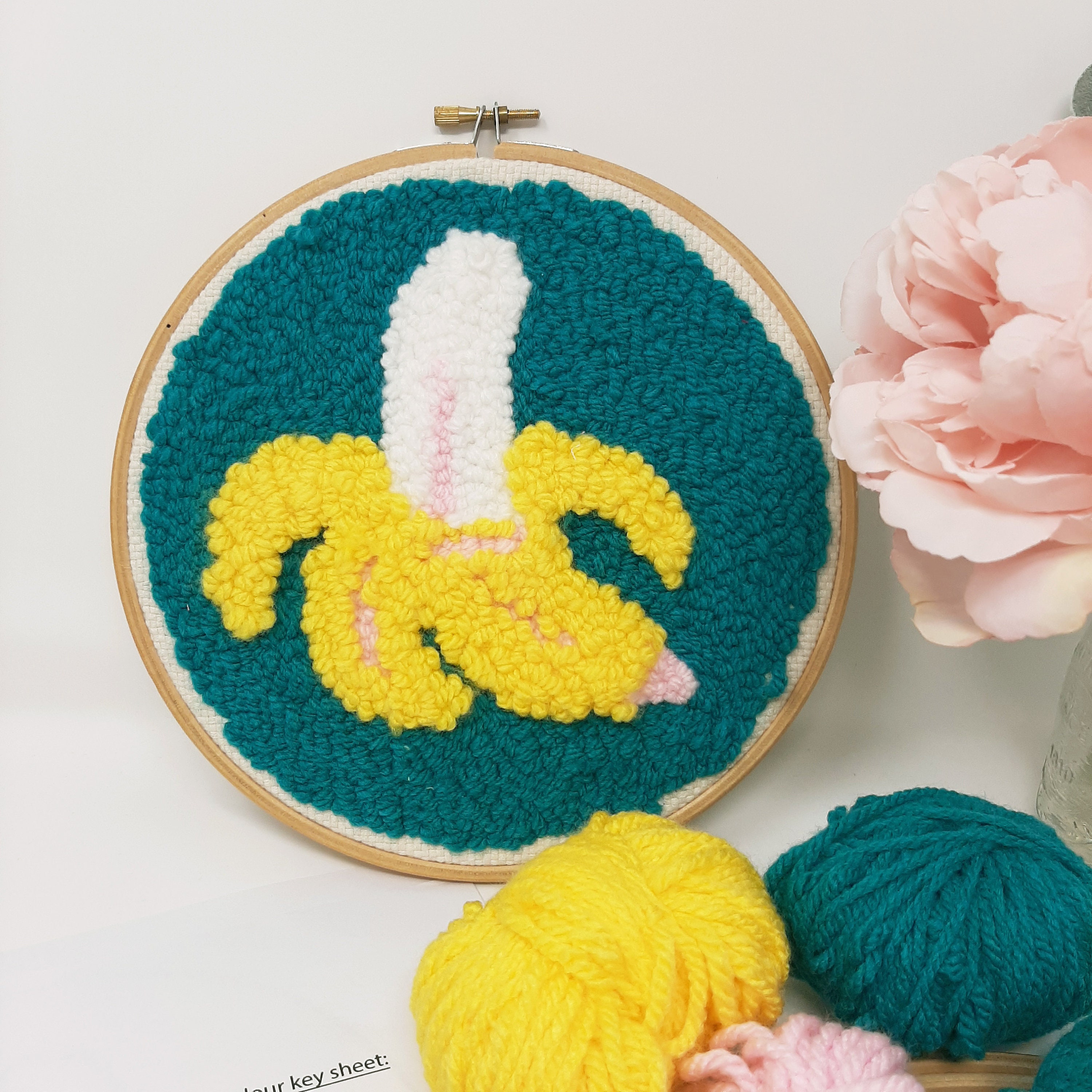 Punch needle kit UK, Complete Punch needle embroidery kit, Banana punch