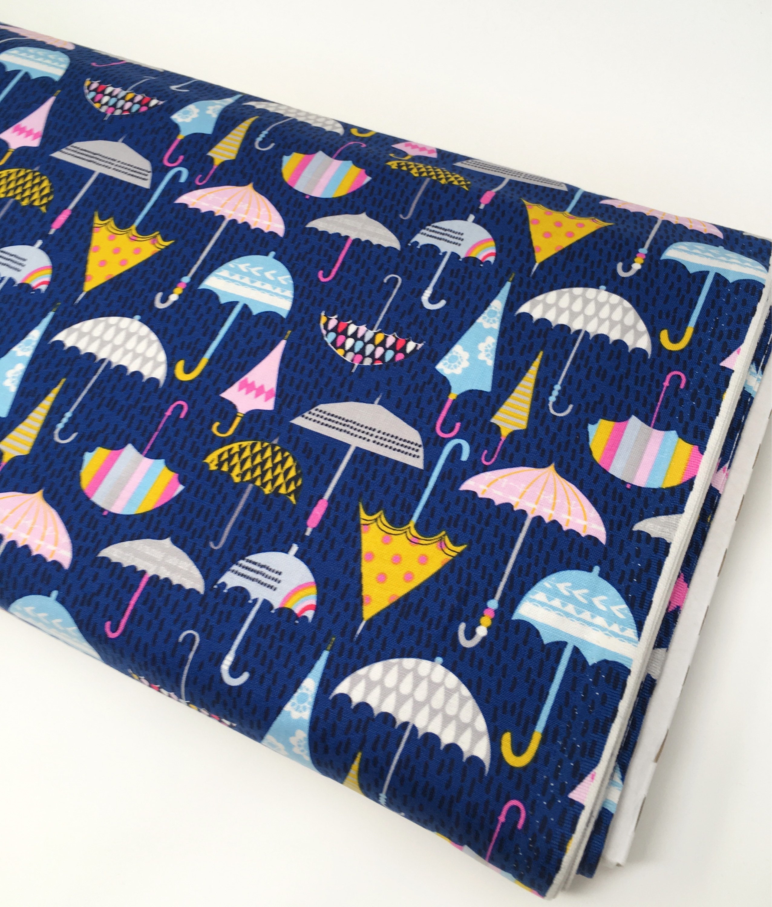 Dashwood umbrella printed cotton Cute umbrella quilt fabric Blue