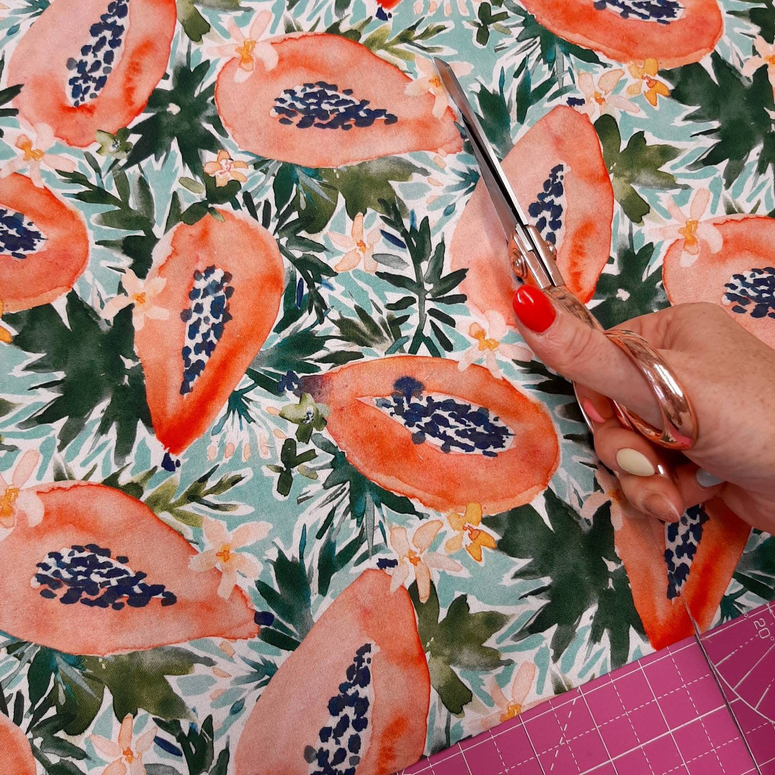 Fruit woven cotton by Barbara Ignatiev Printed fruit fabric QT