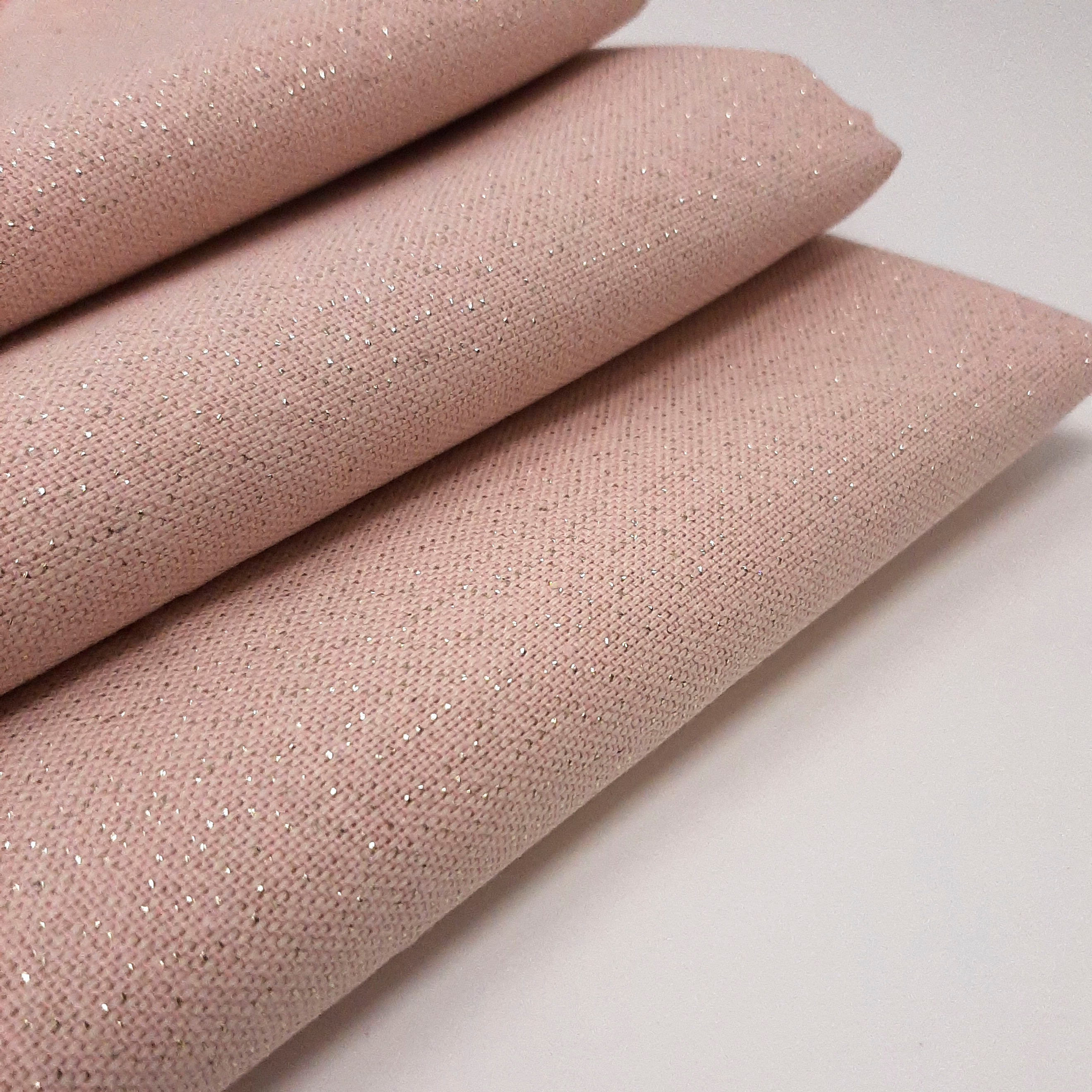 Pink lurex half panama cotton upholstery fabric Half panama curtain
