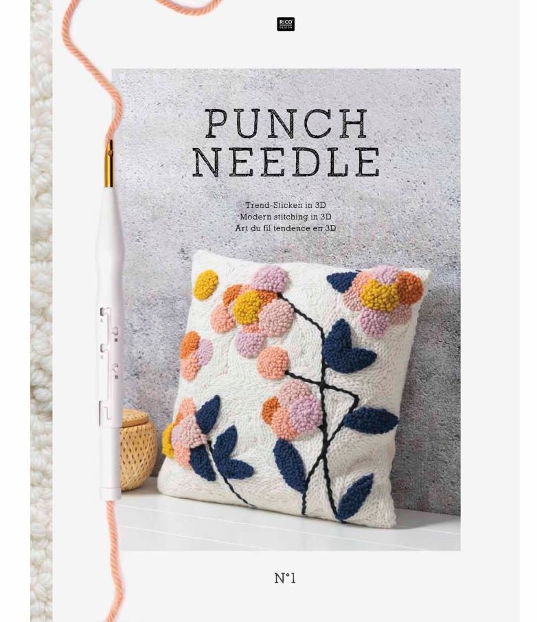 Punch Needle Embroidery Pattern Book, Embroidery for beginners, Rico
