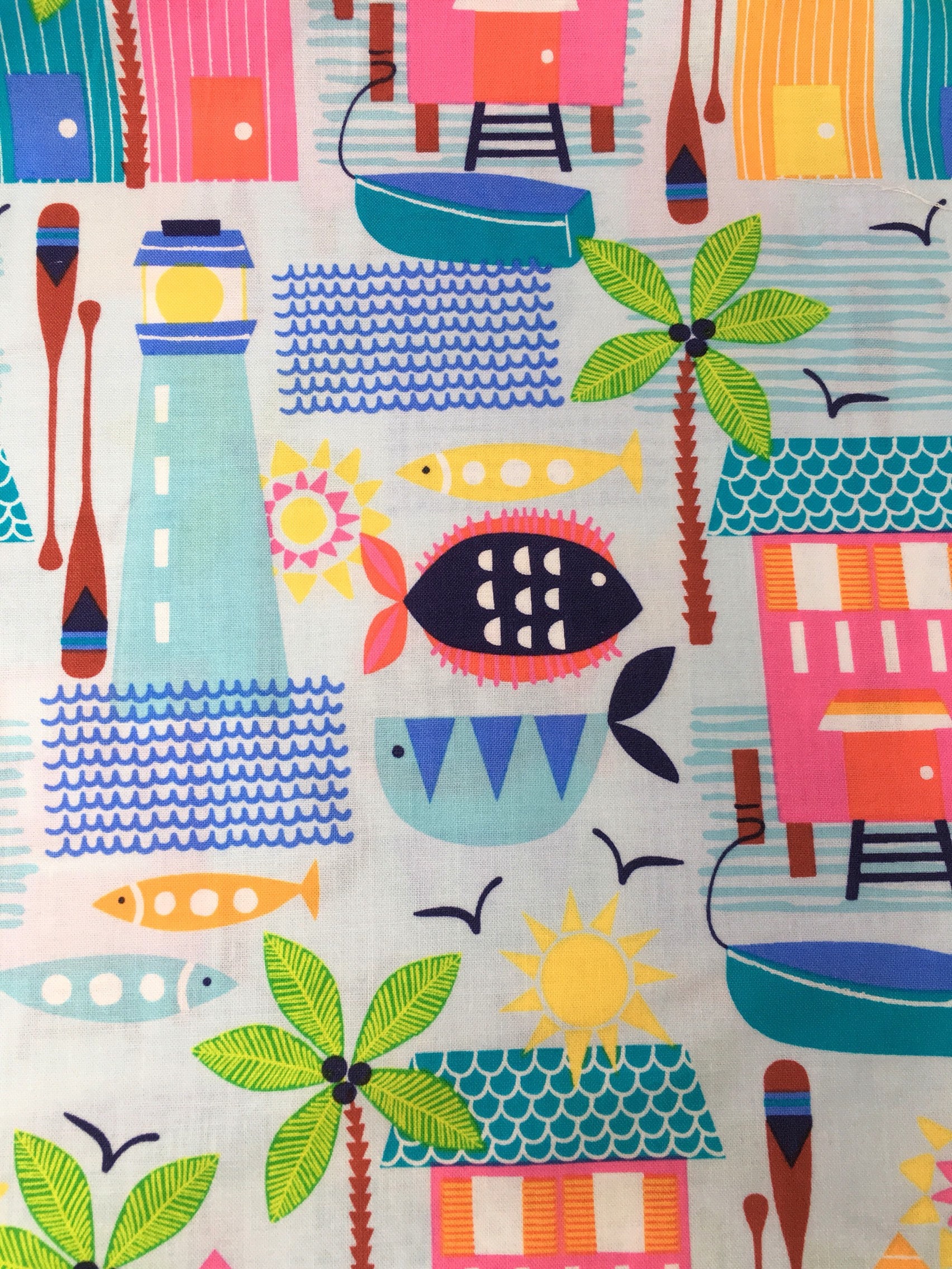 Seaside fabric woven cotton fabric fat quarter fabric uk
